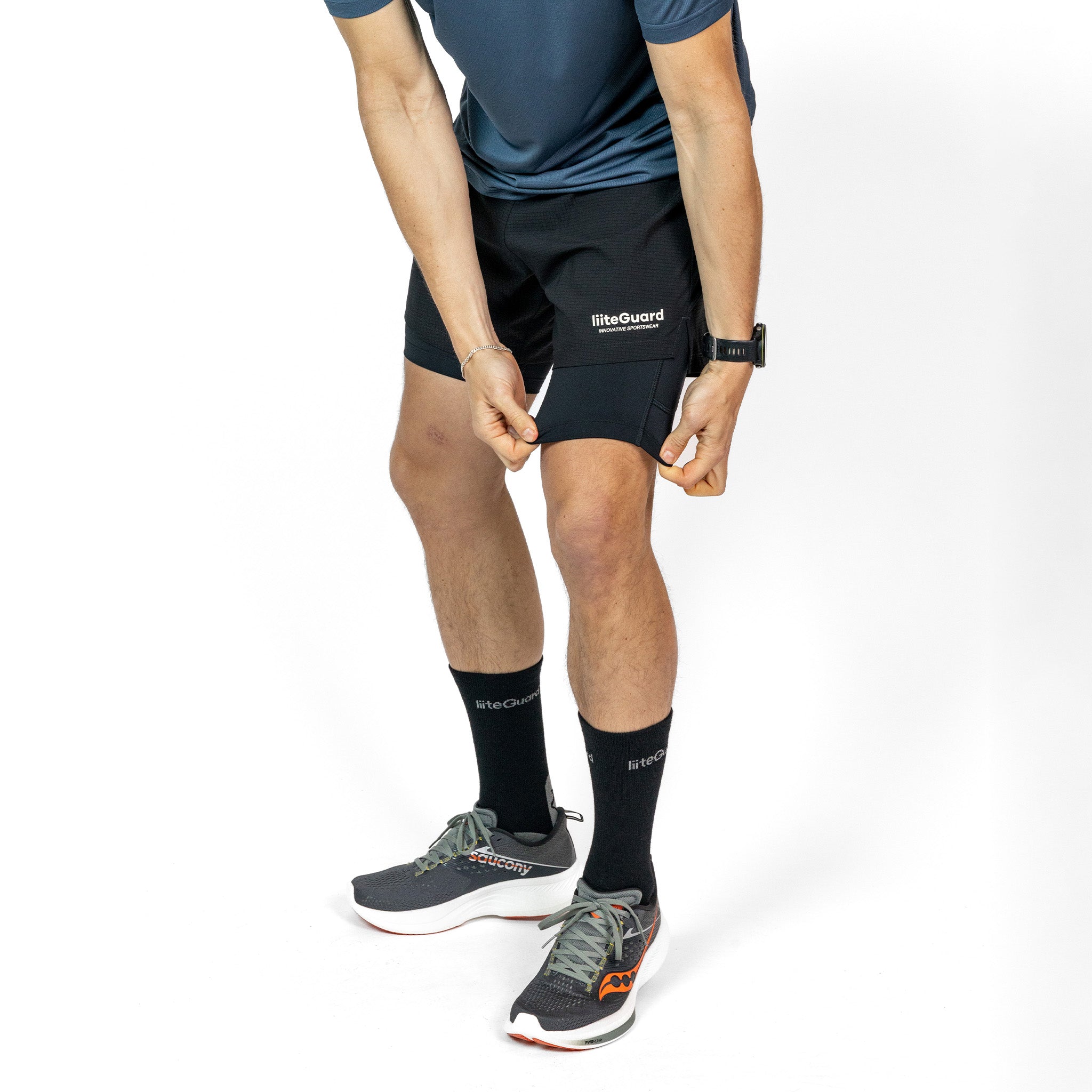 liiteGuard GLU-TECH RUNNING 2IN1 SHORTS (MEN) Shorts BLACK