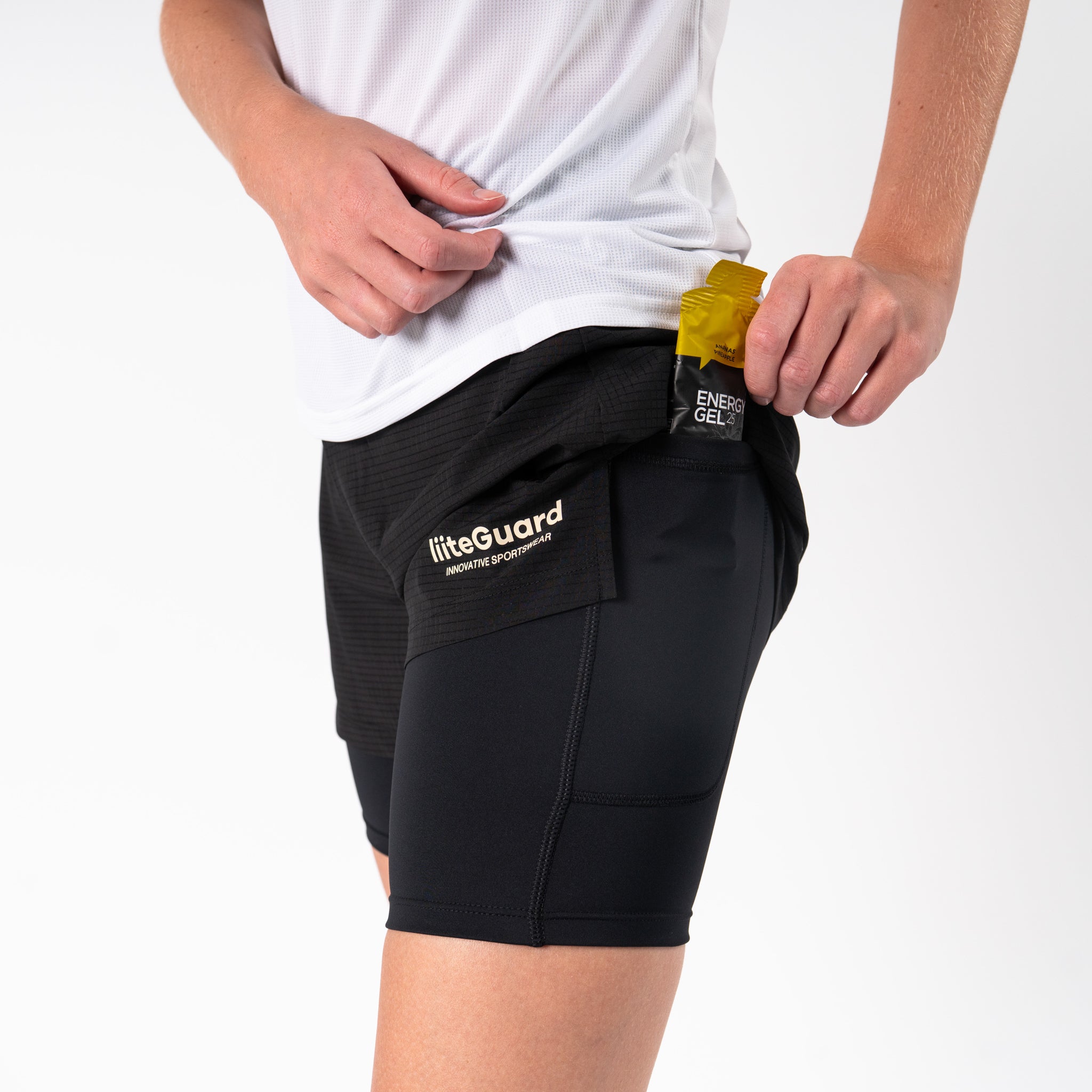 liiteGuard GLU-TECH RUNNING 2IN1 SHORTS (WOMEN) Shorts BLACK