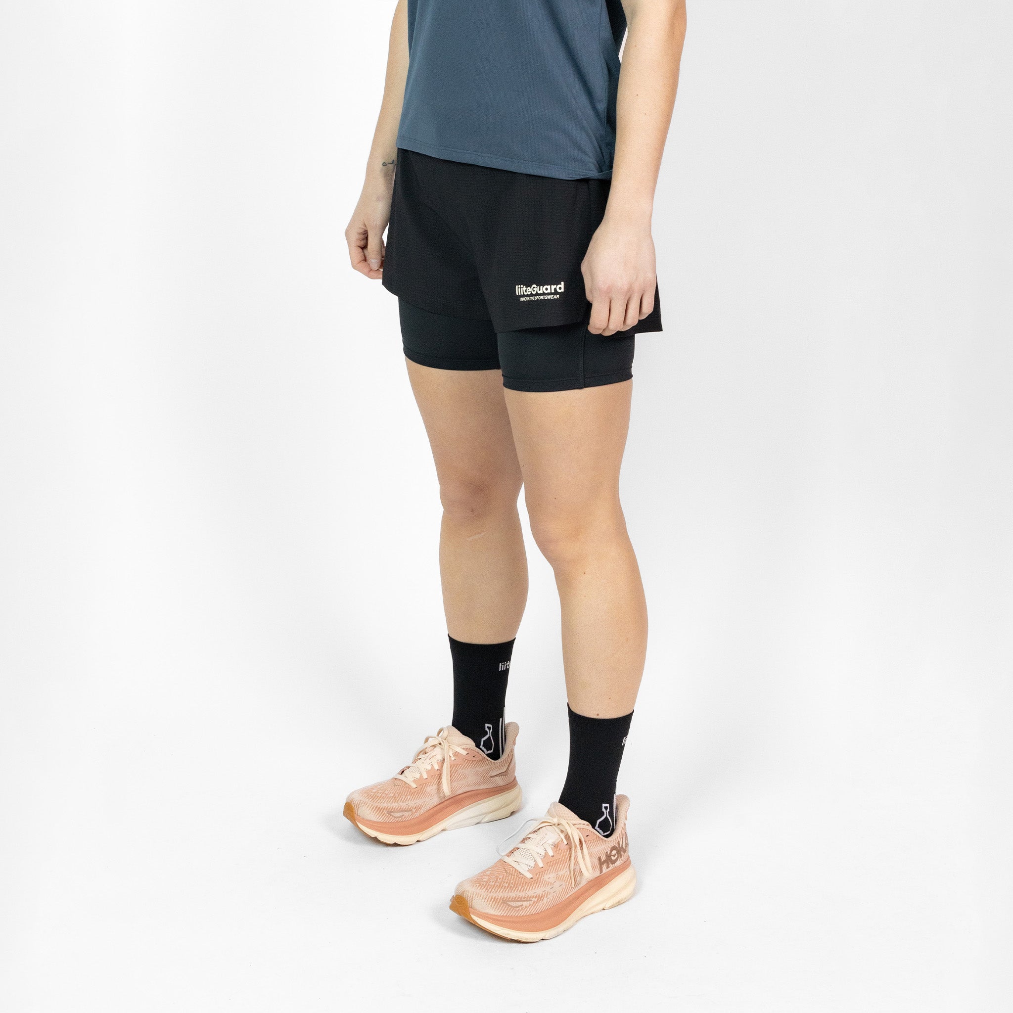 liiteGuard GLU-TECH RUNNING 2IN1 SHORTS (WOMEN) Shorts BLACK