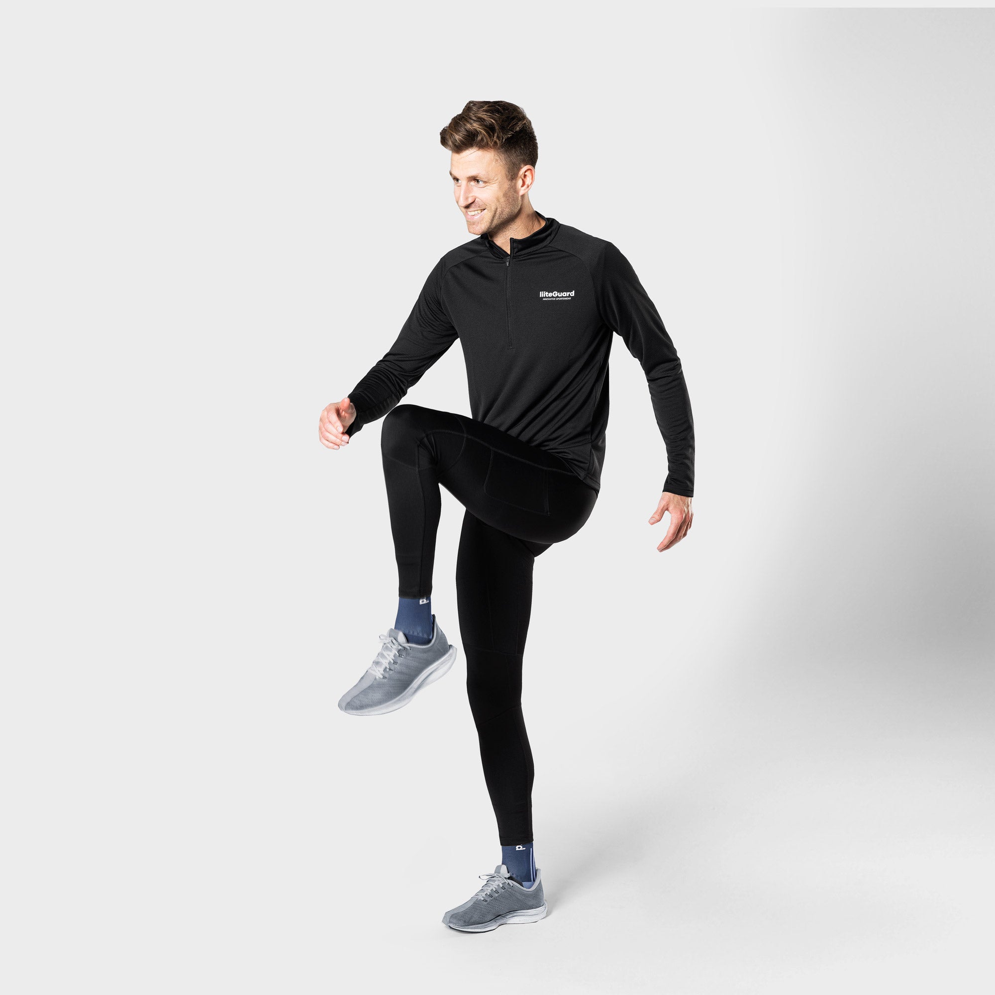 liiteGuard GROUND-TECH 1/4 ZIP SHIRT (MEN) Zippers BLACK