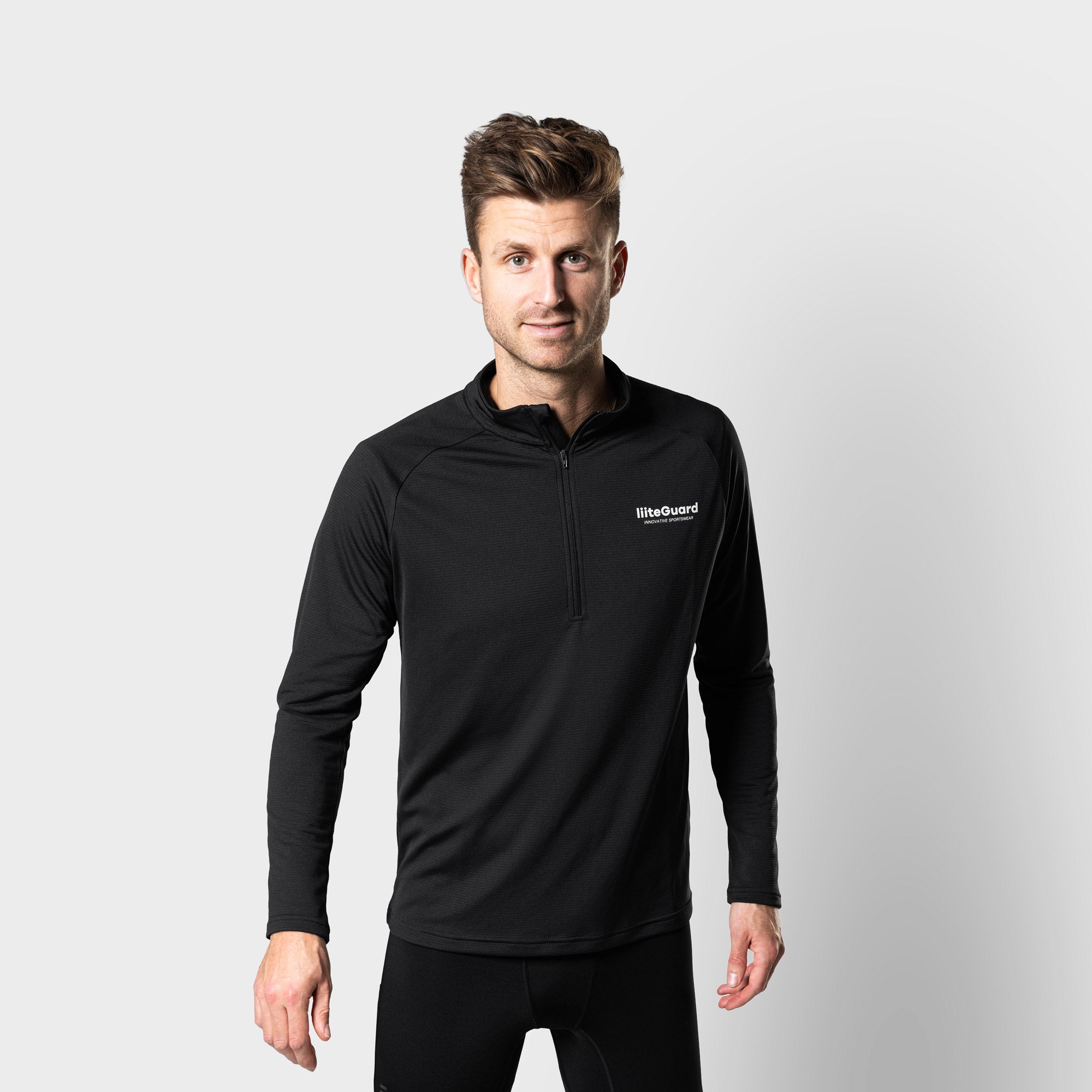 liiteGuard GROUND-TECH 1/4 ZIP SHIRT (MEN) Zippers BLACK