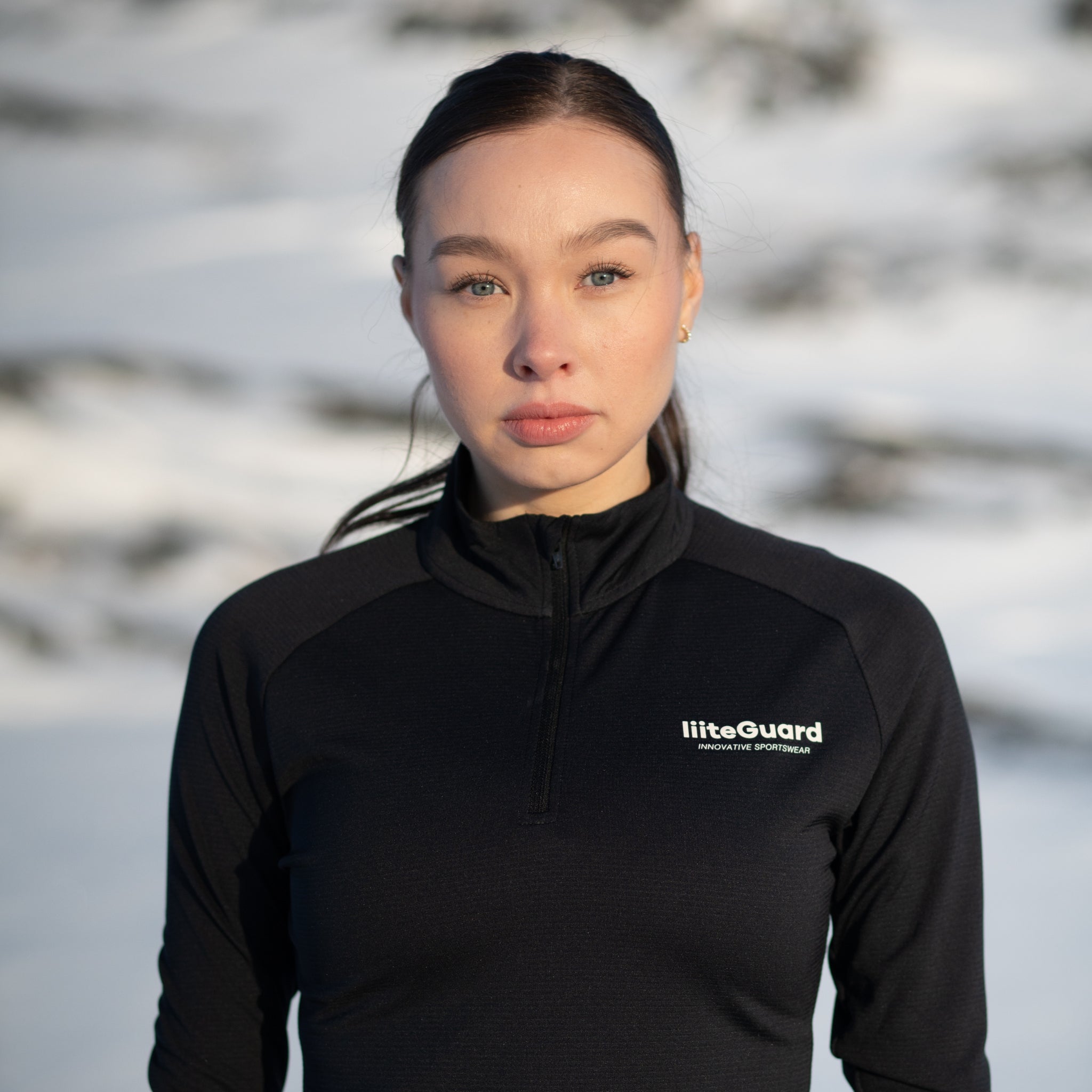 liiteGuard GROUND-TECH 1/4 ZIP SHIRT (WOMEN) Zippers BLACK