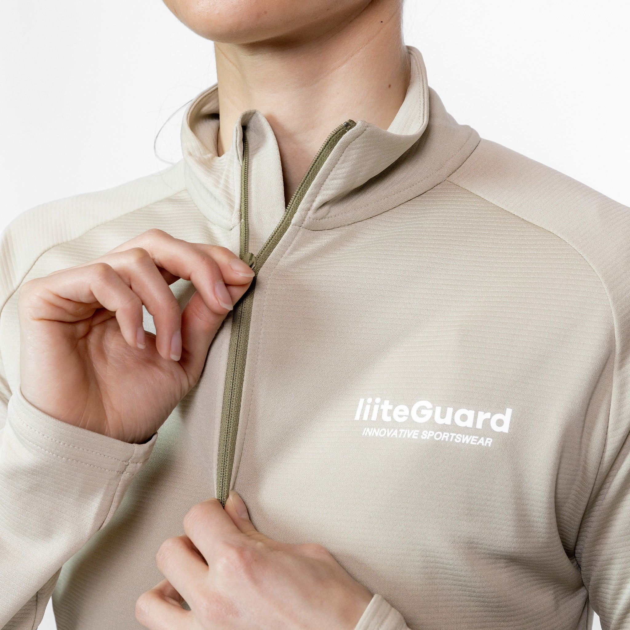 liiteGuard GROUND-TECH 1/4 ZIP SHIRT (WOMEN) Zippers Beige