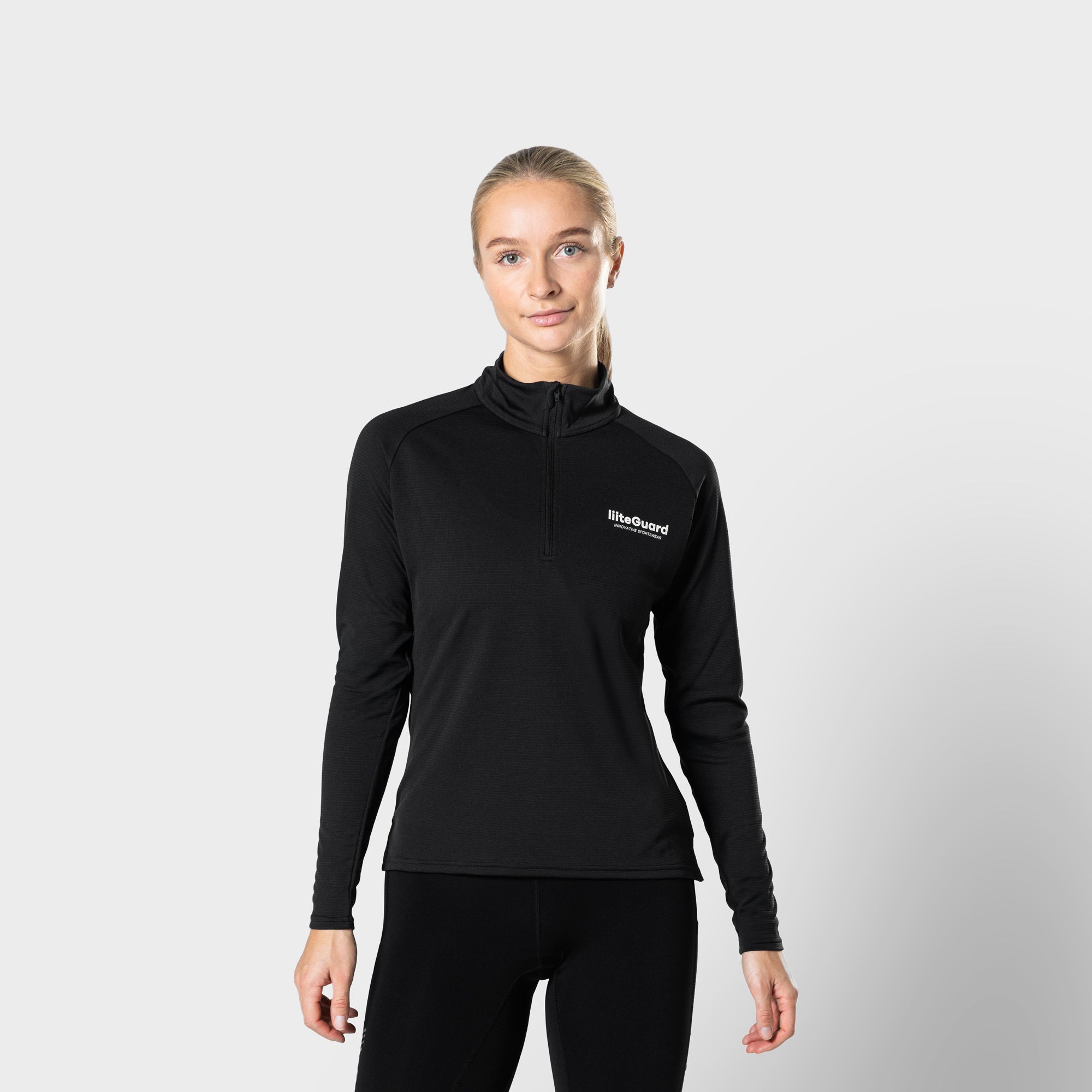 liiteGuard GROUND-TECH 1/4 ZIP SHIRT (WOMEN) Zippers BLACK