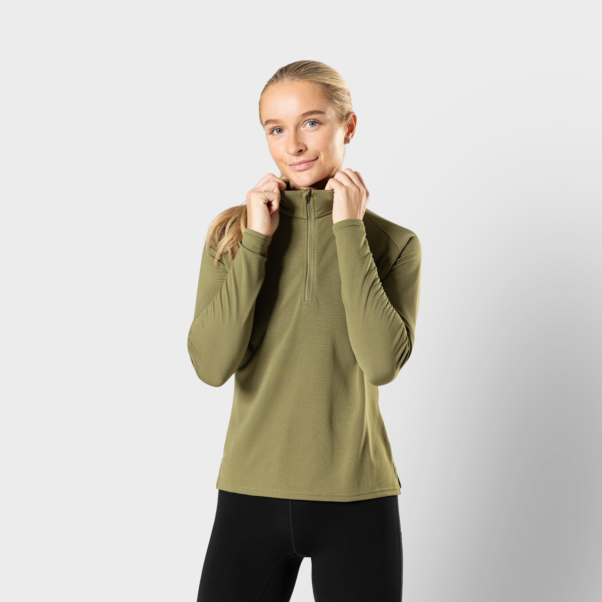 liiteGuard GROUND-TECH 1/4 ZIP SHIRT (WOMEN) Zippers Dusty Green