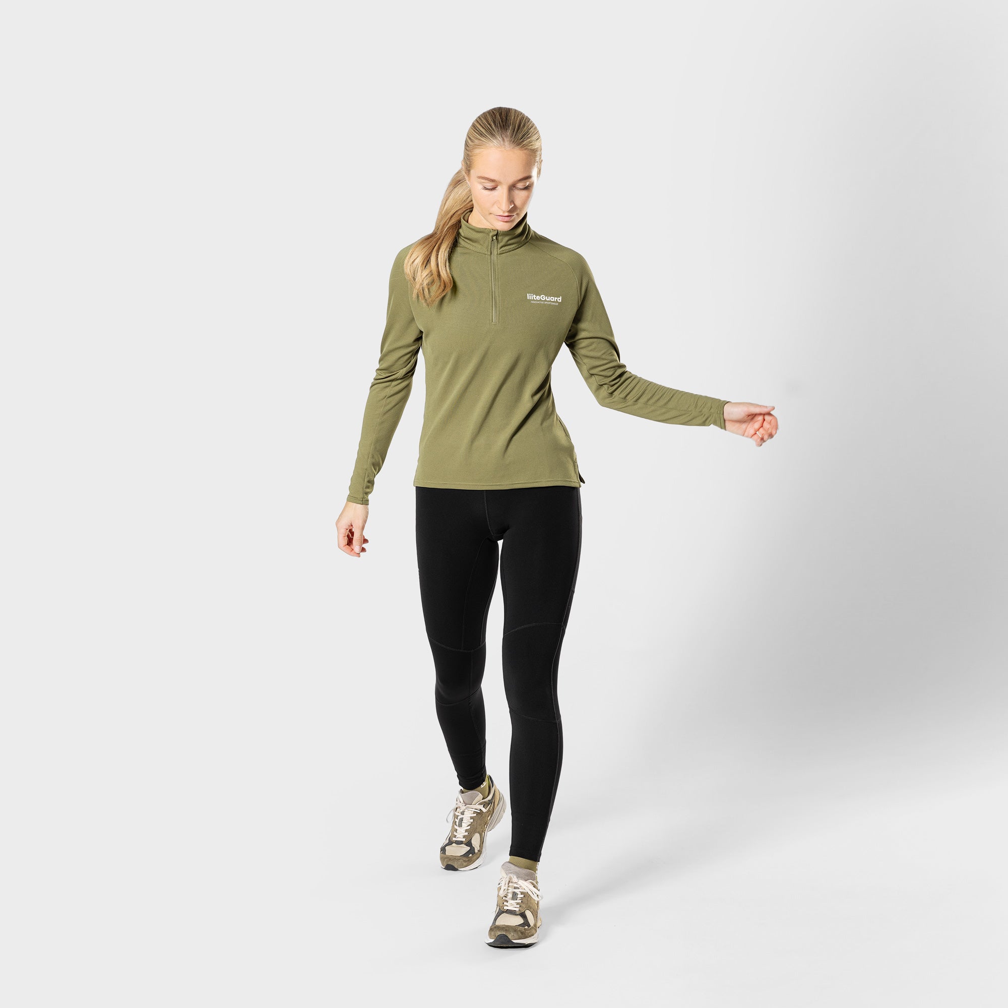 liiteGuard GROUND-TECH 1/4 ZIP SHIRT (WOMEN) Zippers Dusty Green