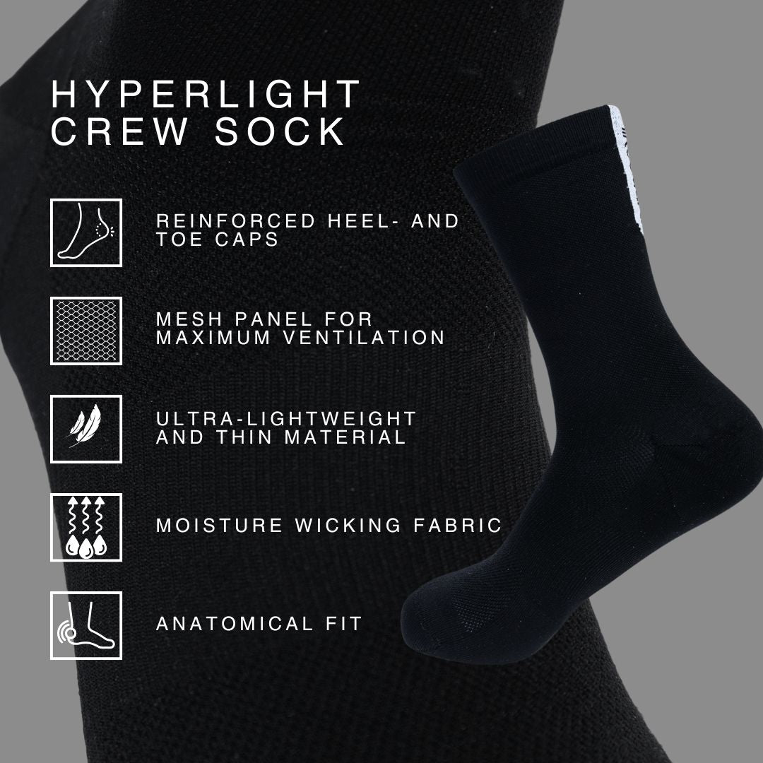 liiteGuard HYPERLIGHT CREW SOCK 2-PACK Medium socks BLACK