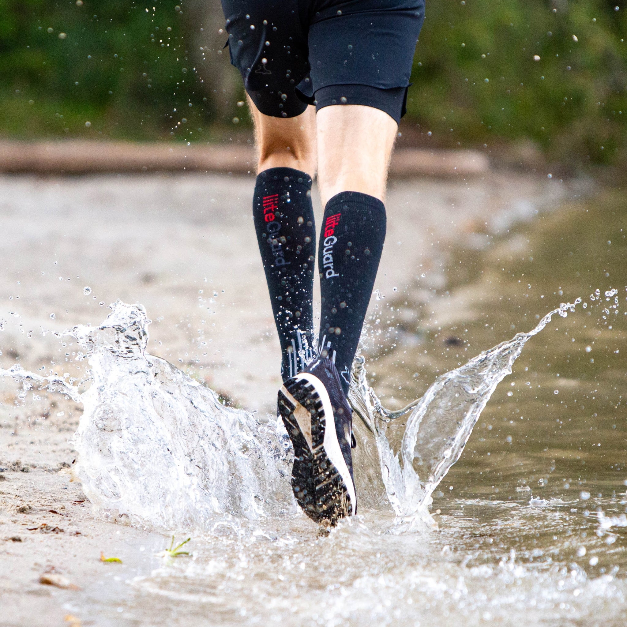 liiteGuard MERINO SHIN-TECH GRIP RUNNING SOCK Long socks BLACK