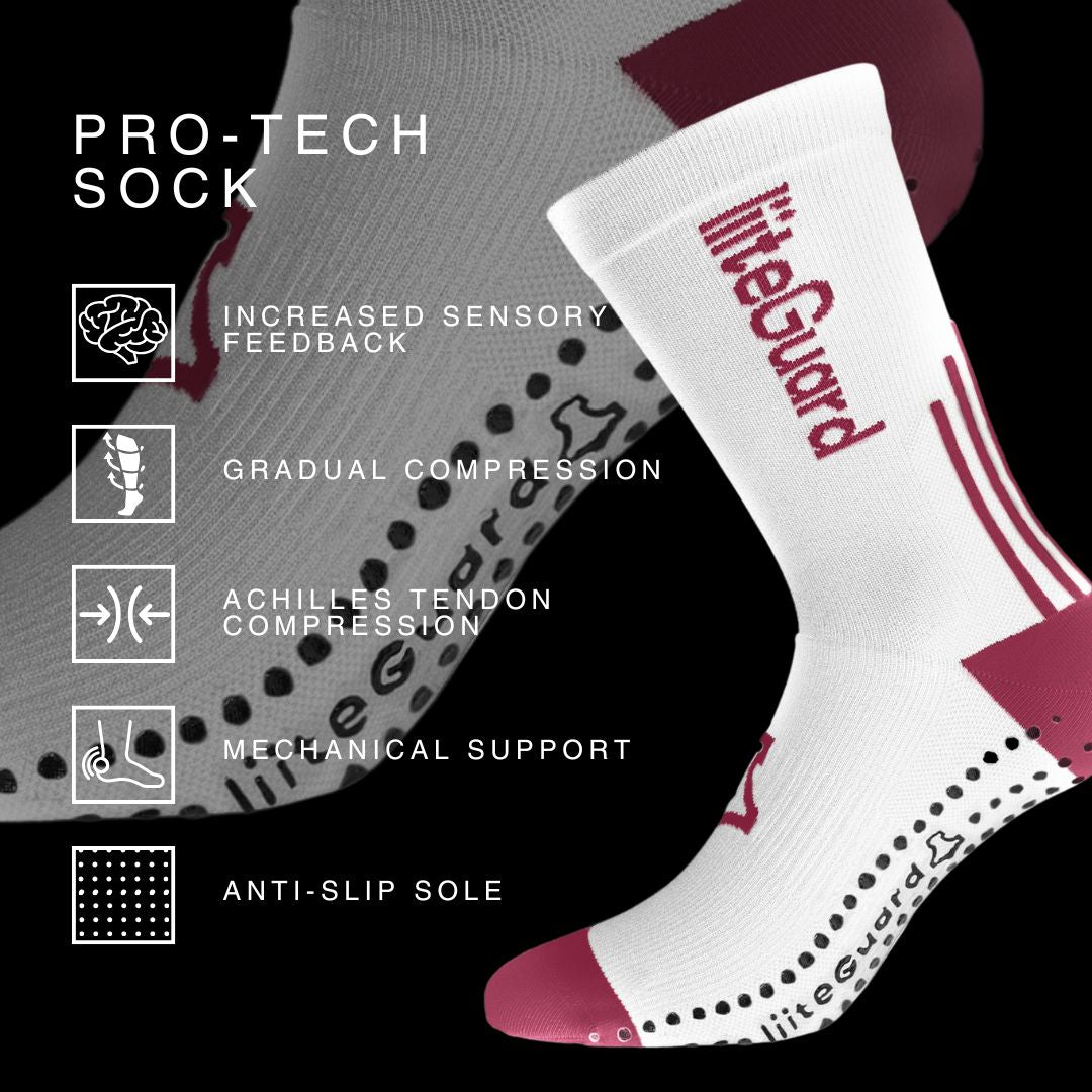 liiteGuard PRO-TECH LG SOCK Medium socks White/Bordeaux