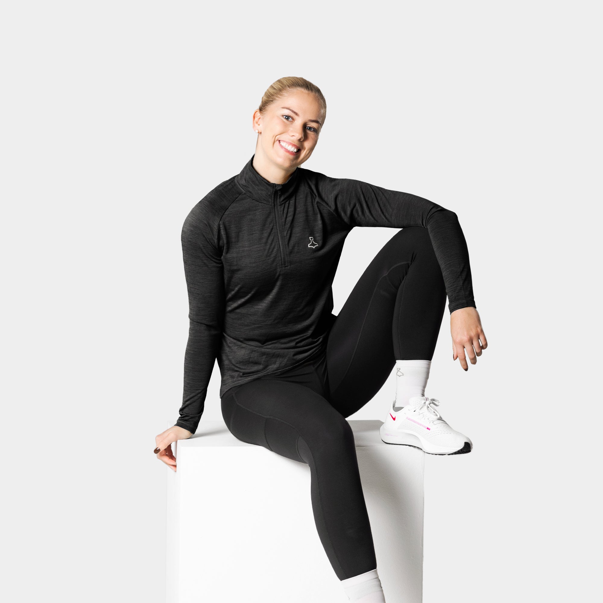 liiteGuard RE-LIITE 1/4 ZIP SHIRT (WOMEN) Zippers BLACK