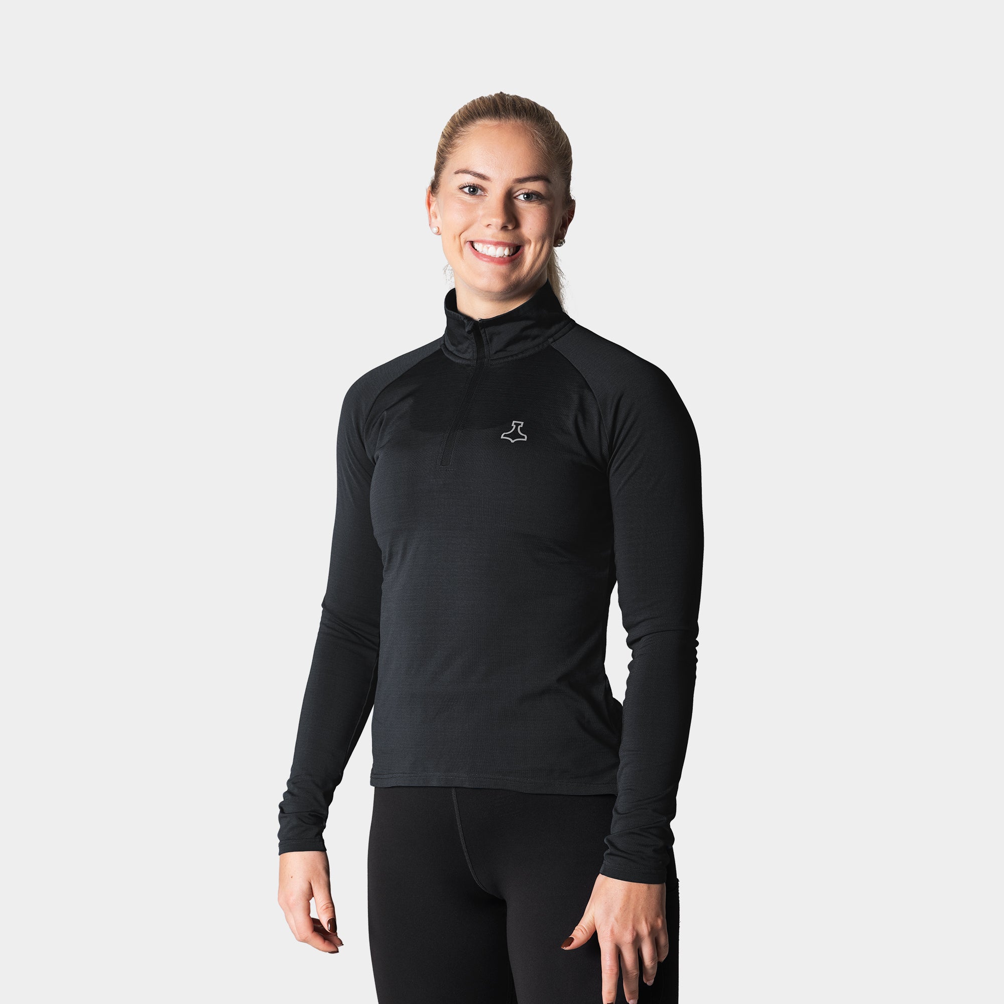 liiteGuard RE-LIITE 1/4 ZIP SHIRT (WOMEN) Zippers BLACK