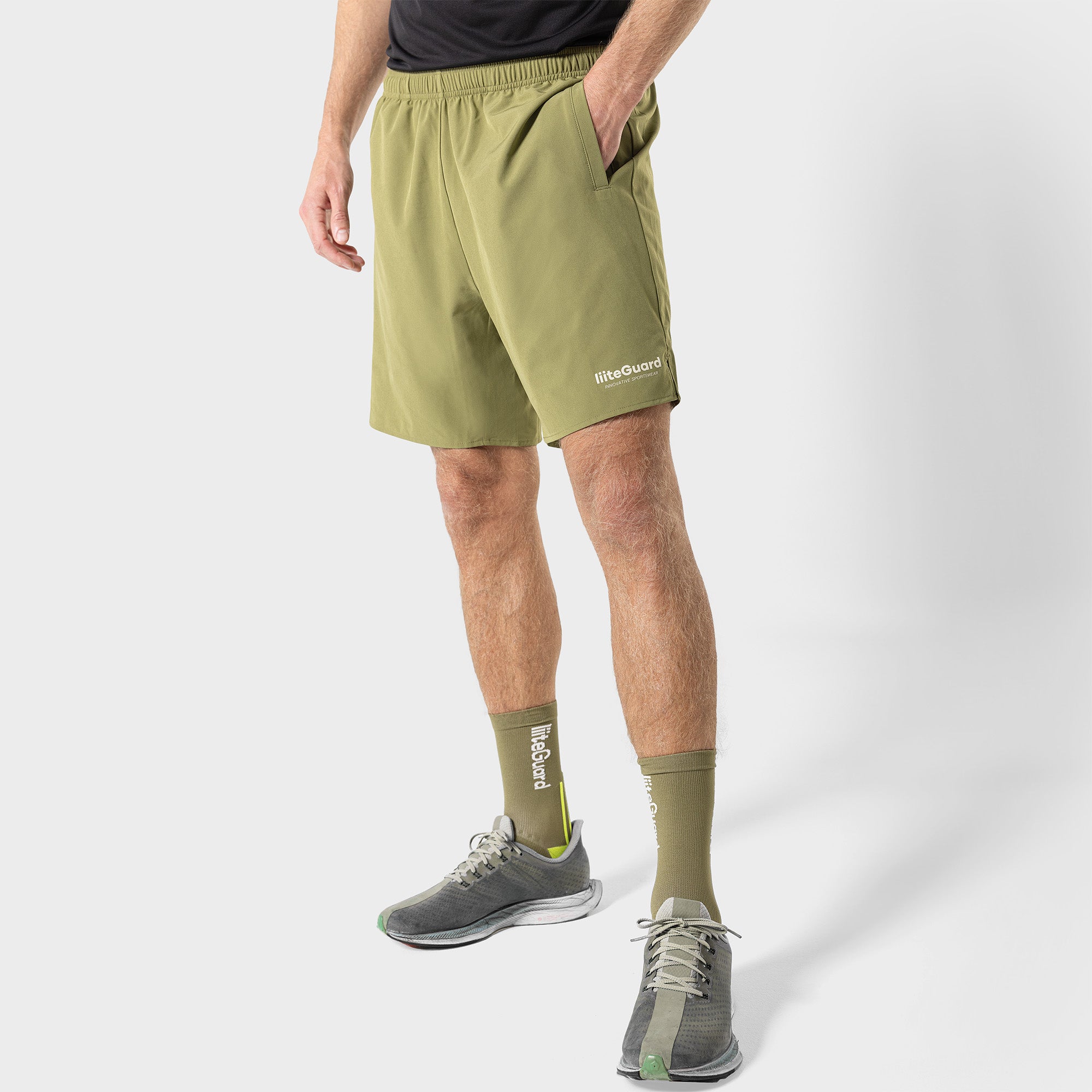 Olive green shorts mens best sale