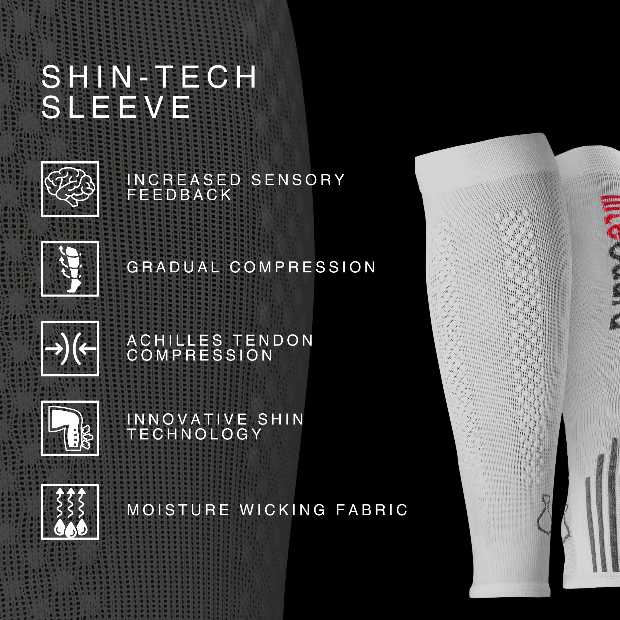 liiteGuard SHIN-TECH COMPRESSION CALF SLEEVE Leg sleeve WHITE