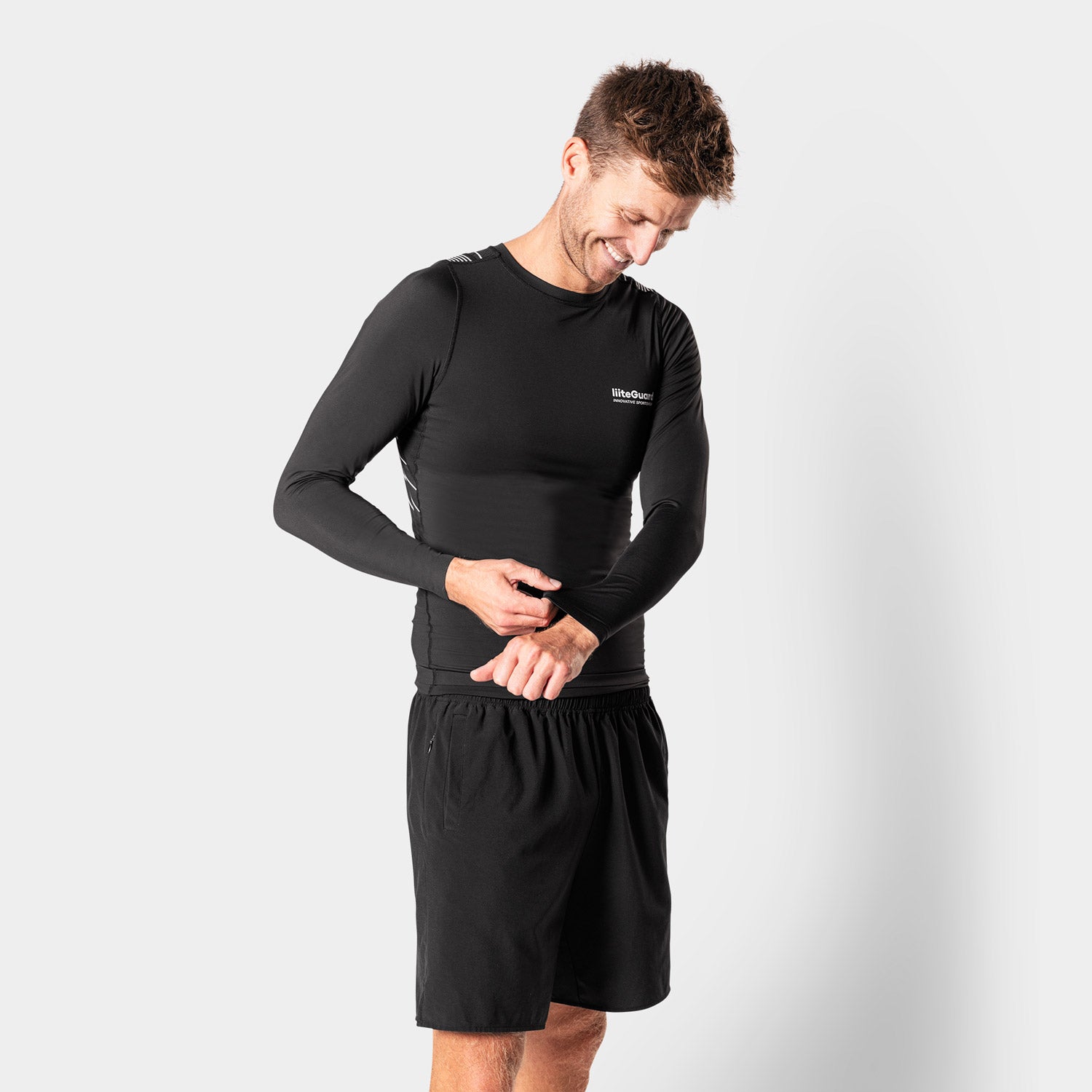 liiteGuard SPINE-TECH BASELAYER LS (MEN) Baselayer BLACK
