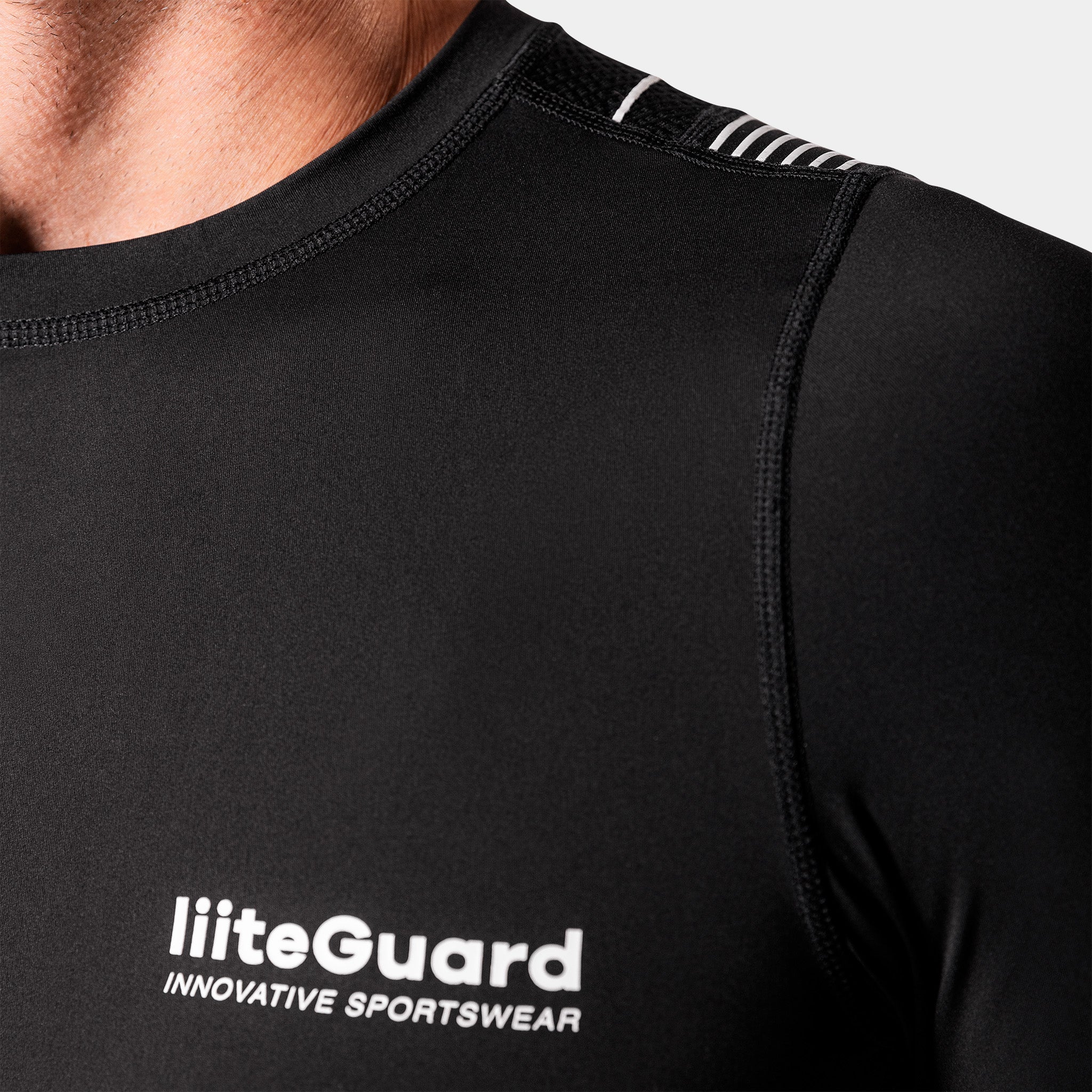 liiteGuard SPINE-TECH BASELAYER SS (MEN) Baselayer BLACK