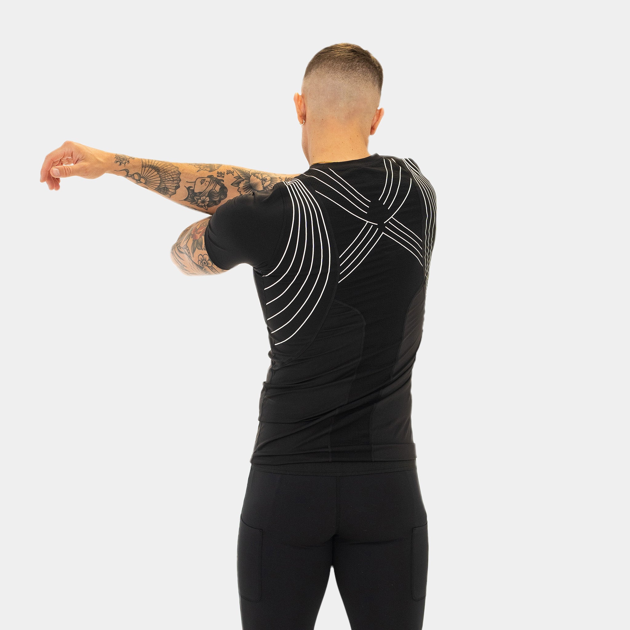 liiteGuard SPINE-TECH BASELAYER SS (MEN) Baselayer BLACK