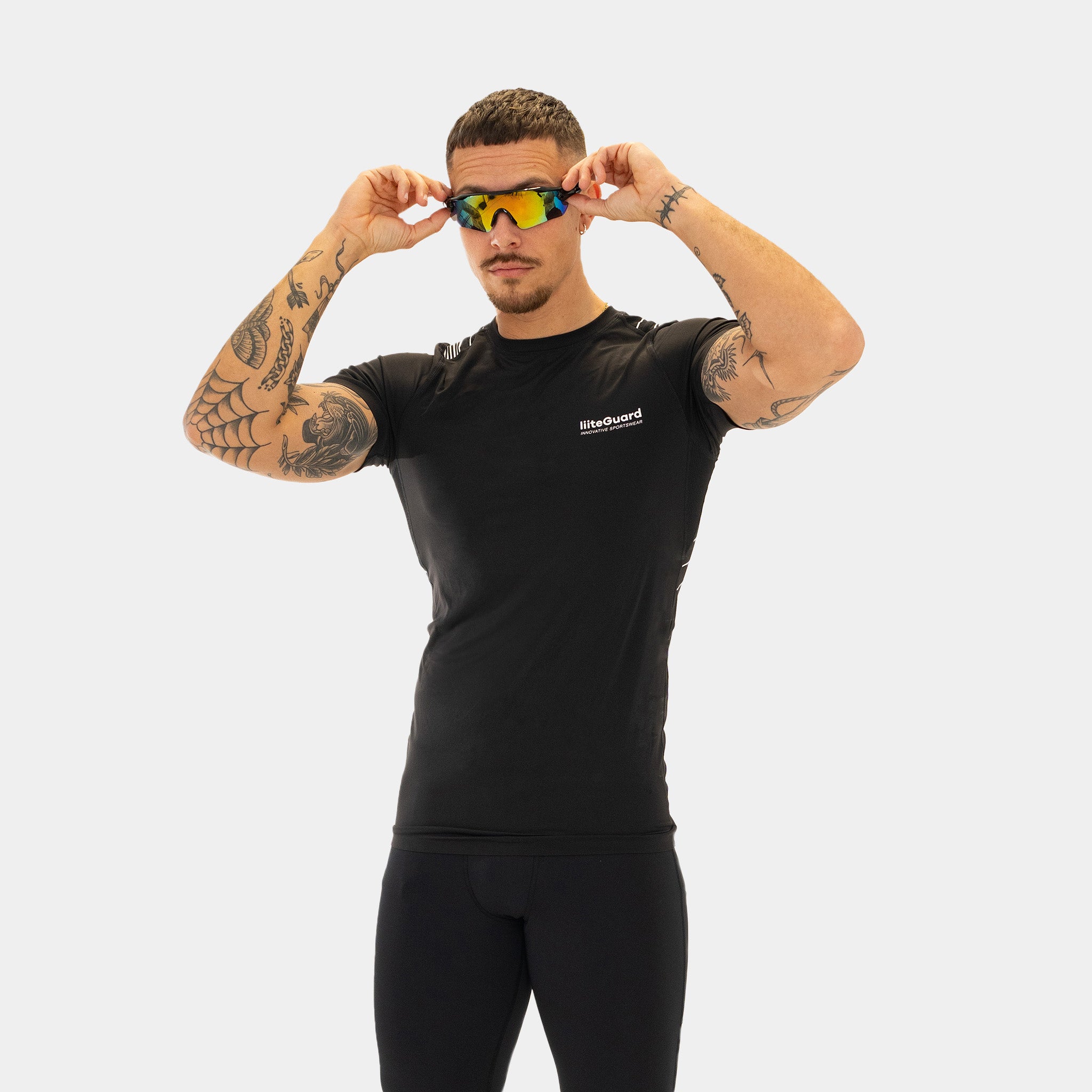 liiteGuard SPINE-TECH BASELAYER SS (MEN) Baselayer BLACK