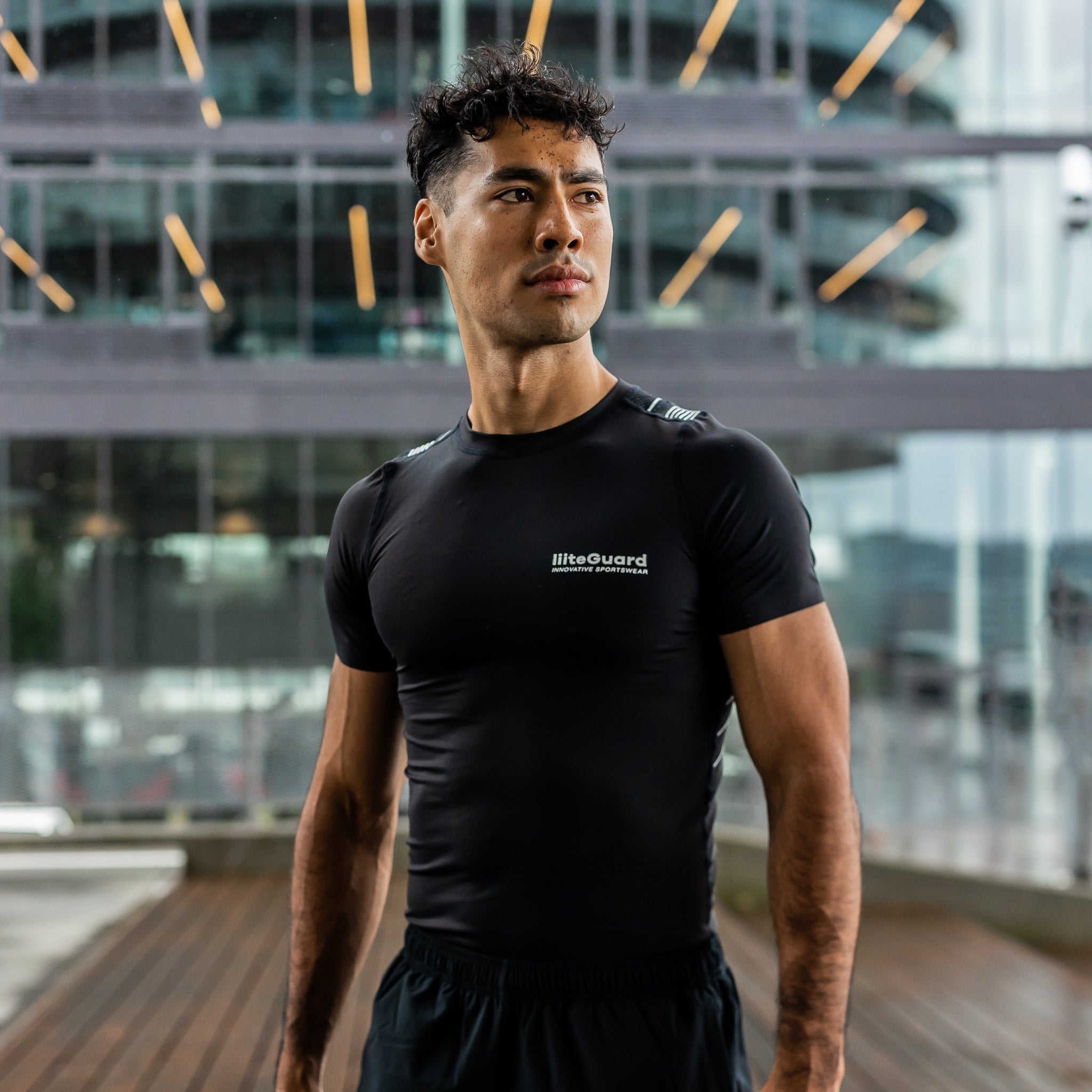 liiteGuard SPINE-TECH BASELAYER SS (MEN) Baselayer BLACK