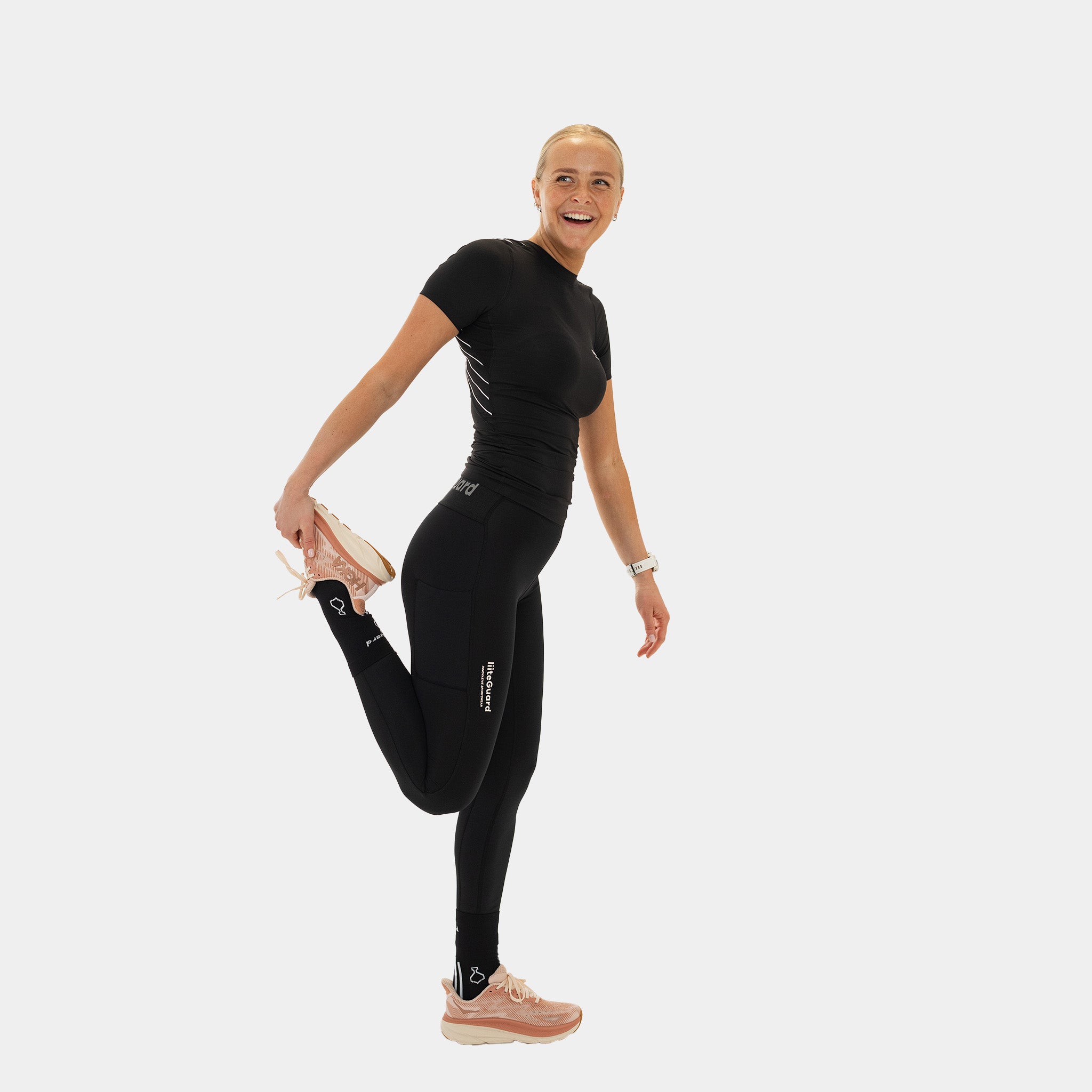 liiteGuard SPINE-TECH BASELAYER SS (WOMEN) Baselayer BLACK