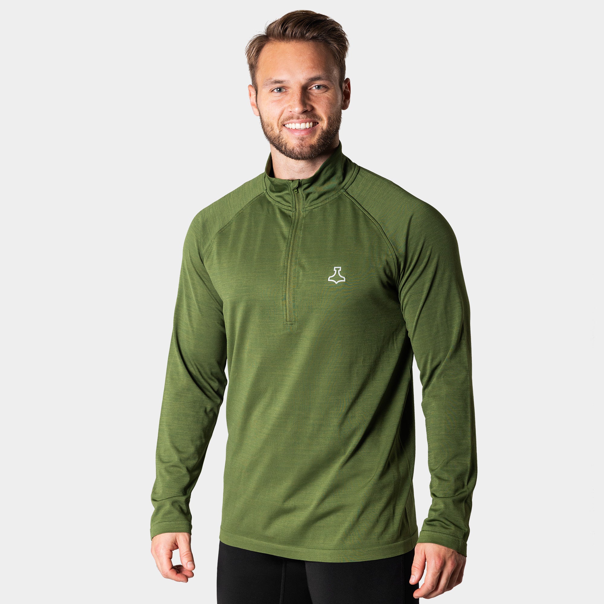 Liiteguard RE-LIITE 1/4 ZIP SHIRT (Men) Zippers GREEN