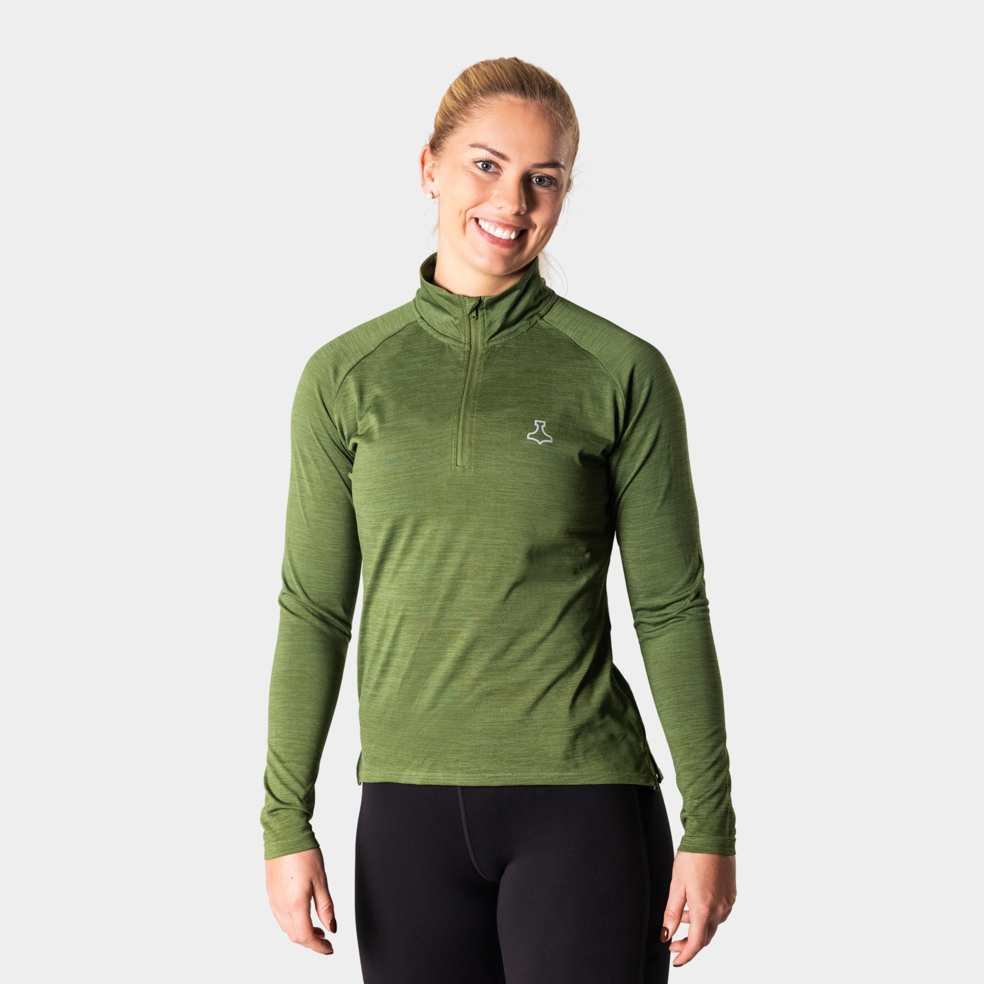 liiteGuard RE-LIITE 1/4 ZIP SHIRT (WOMEN) Zippers GREEN