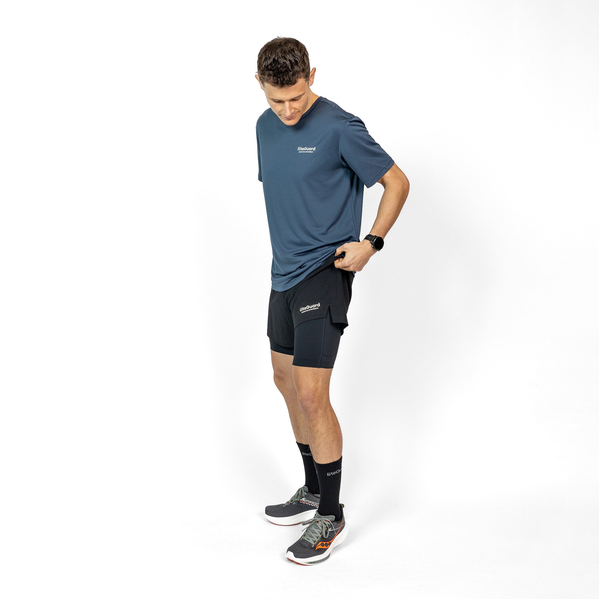 liiteGuard GLU-TECH RUNNING 2IN1 SHORTS (MEN) Shorts BLACK