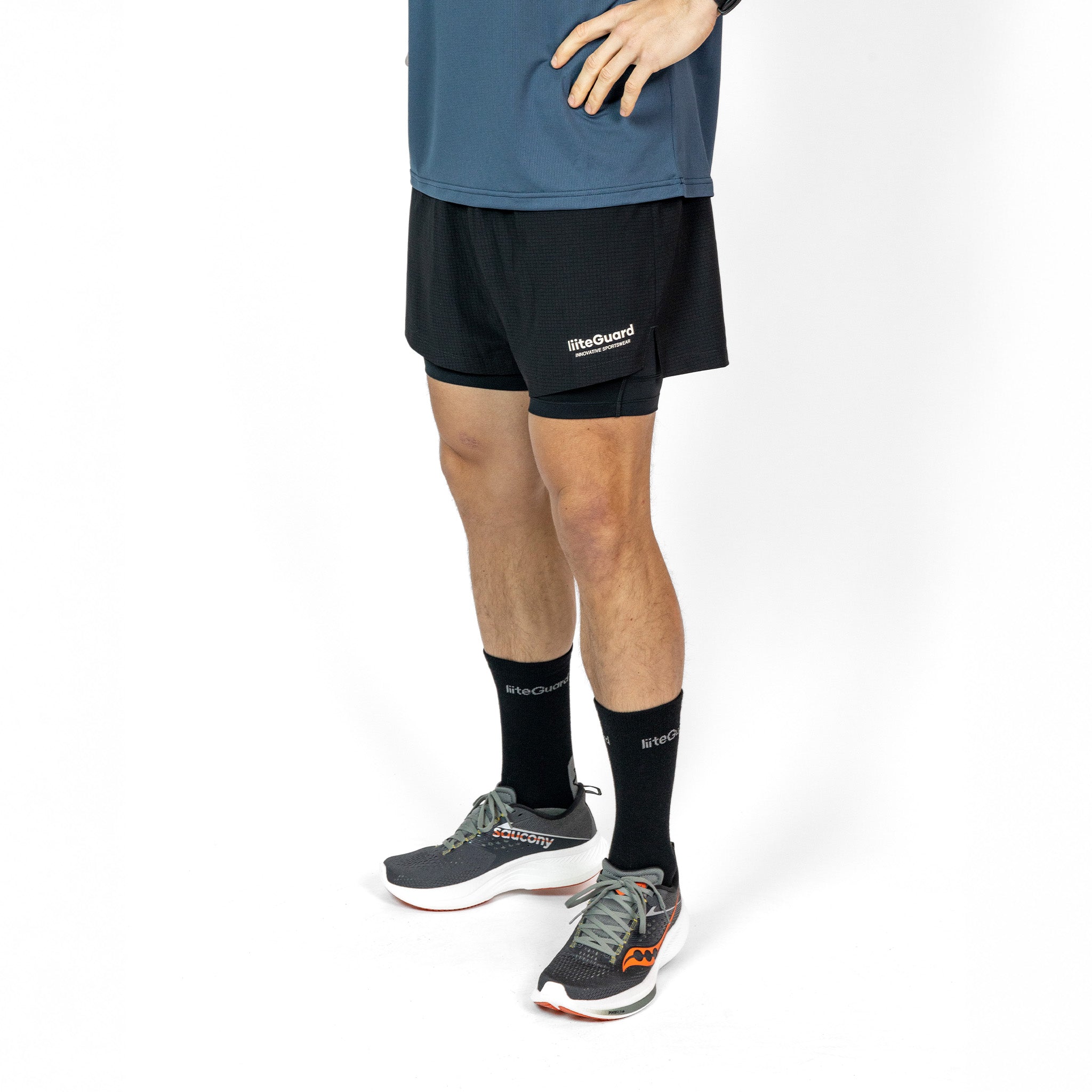 liiteGuard GLU-TECH RUNNING 2IN1 SHORTS (MEN) Shorts BLACK