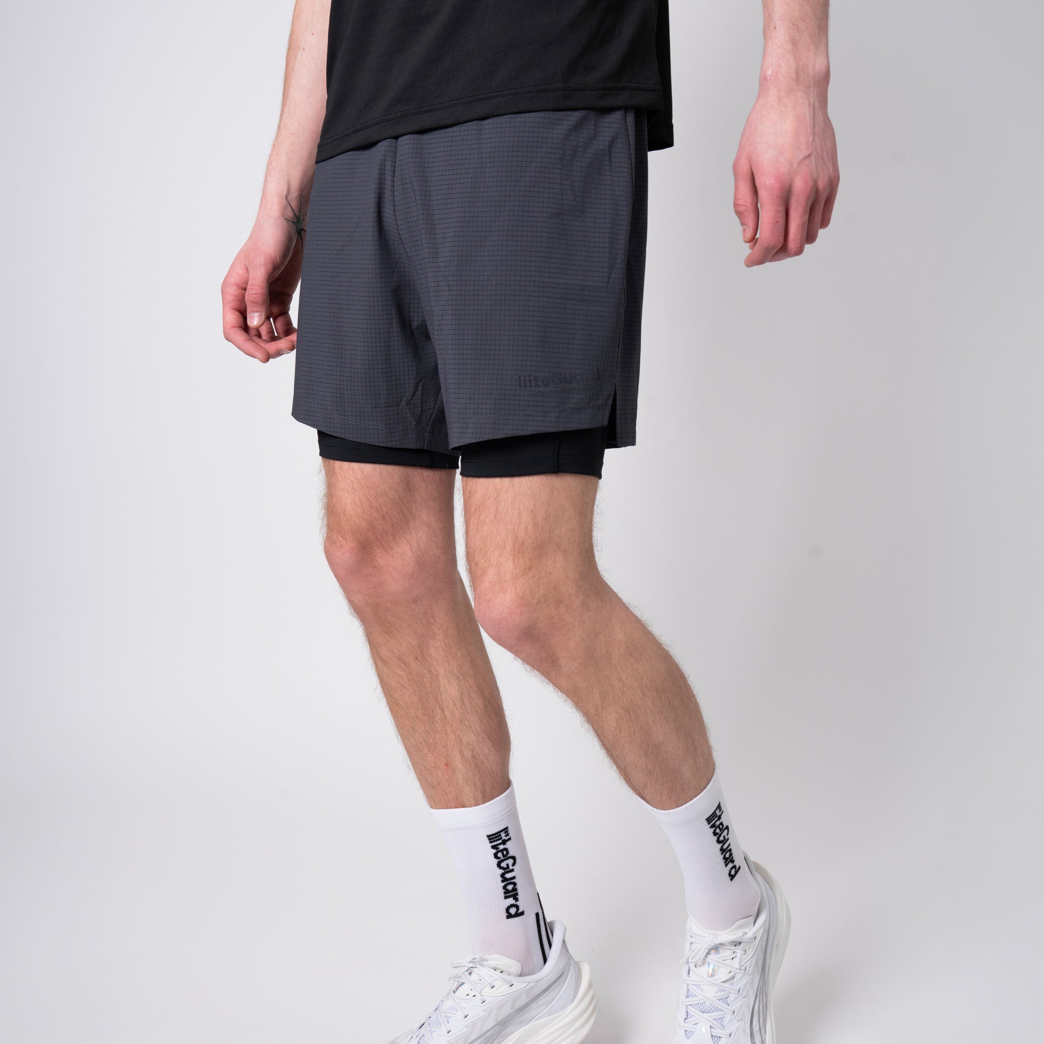 liiteGuard GLU-TECH RUNNING 2IN1 SHORTS (MEN) Shorts Ebony