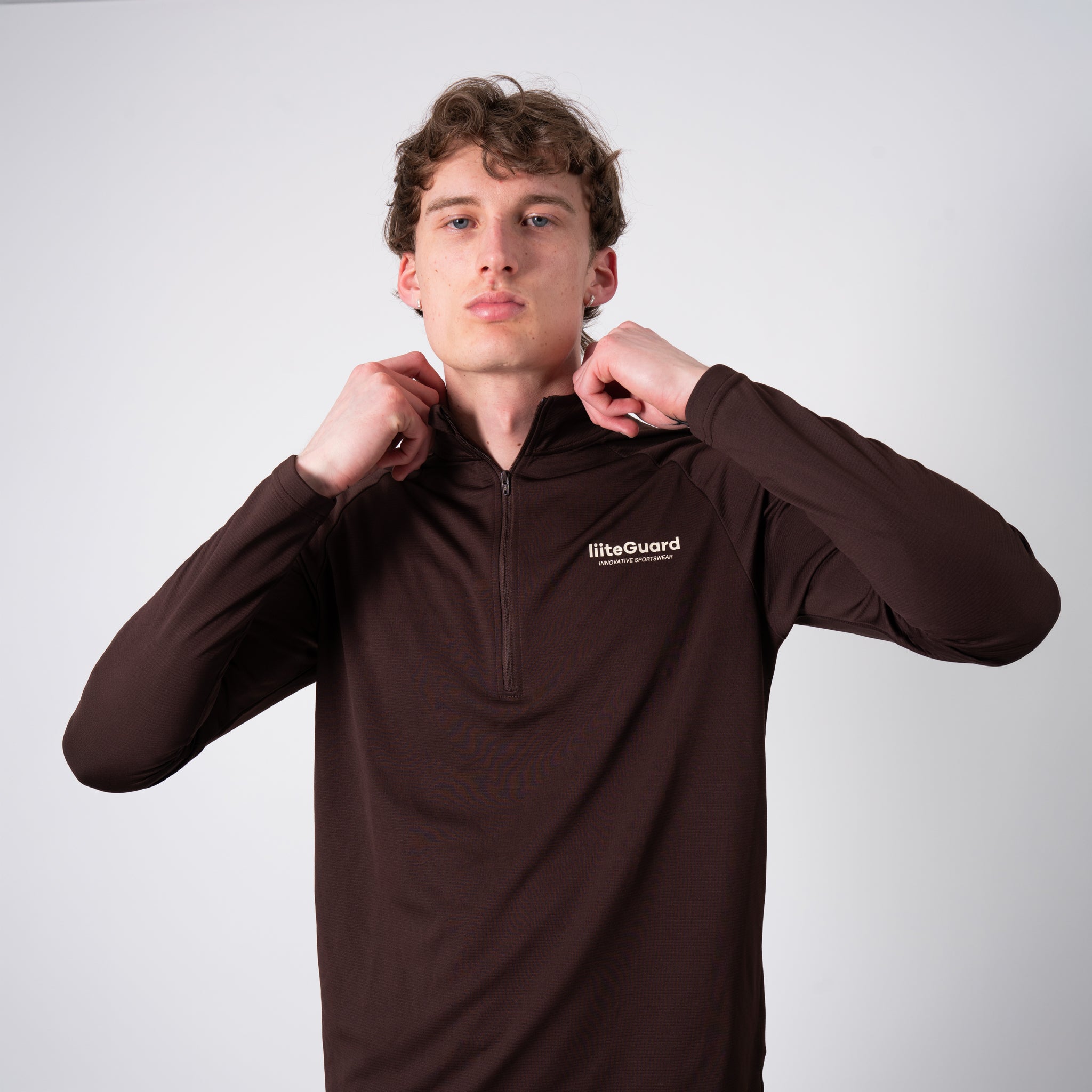 liiteGuard GROUND-TECH 1/4 ZIP SHIRT (MEN) Zippers Coffee Bean