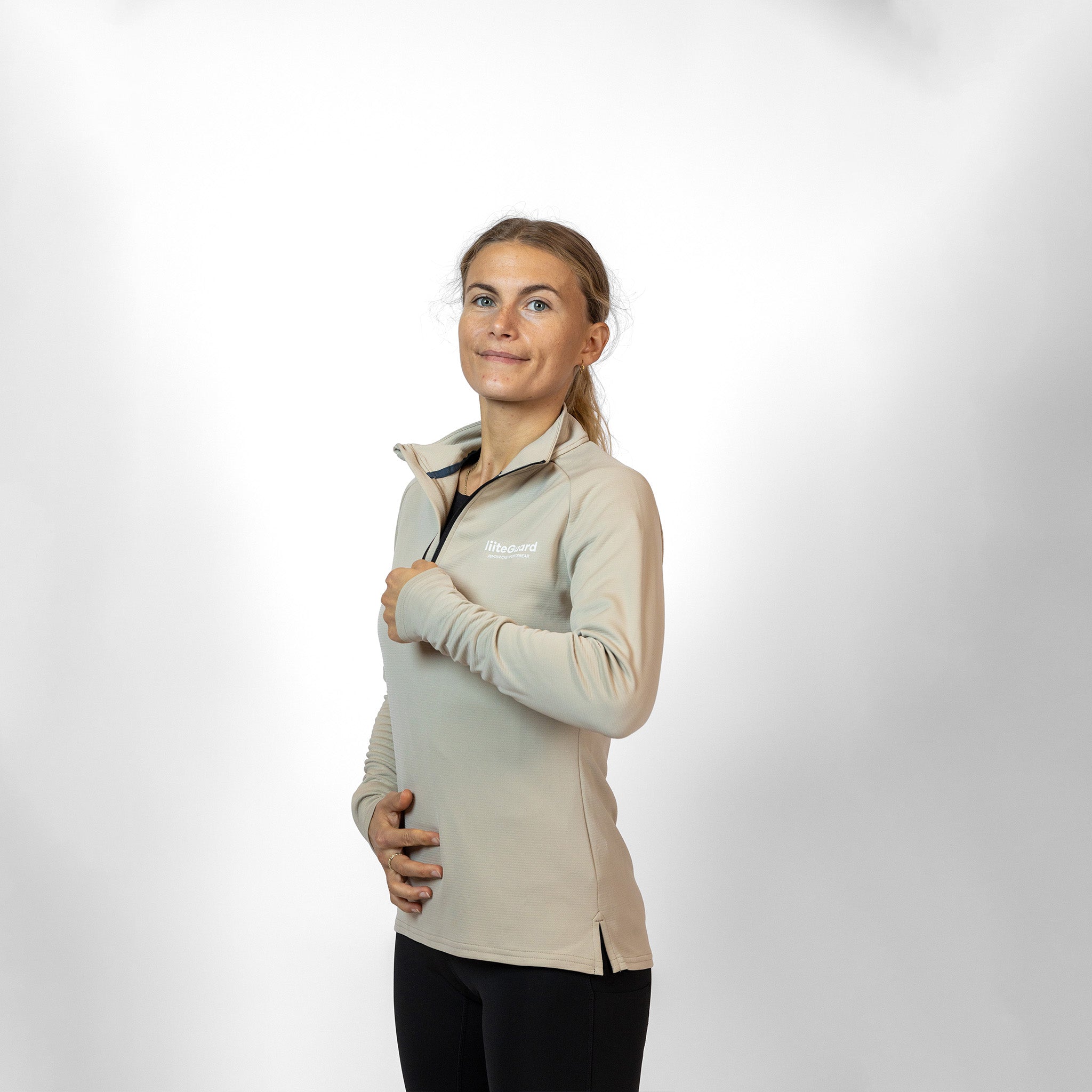 liiteGuard GROUND-TECH 1/4 ZIP SHIRT (WOMEN) Zippers Beige