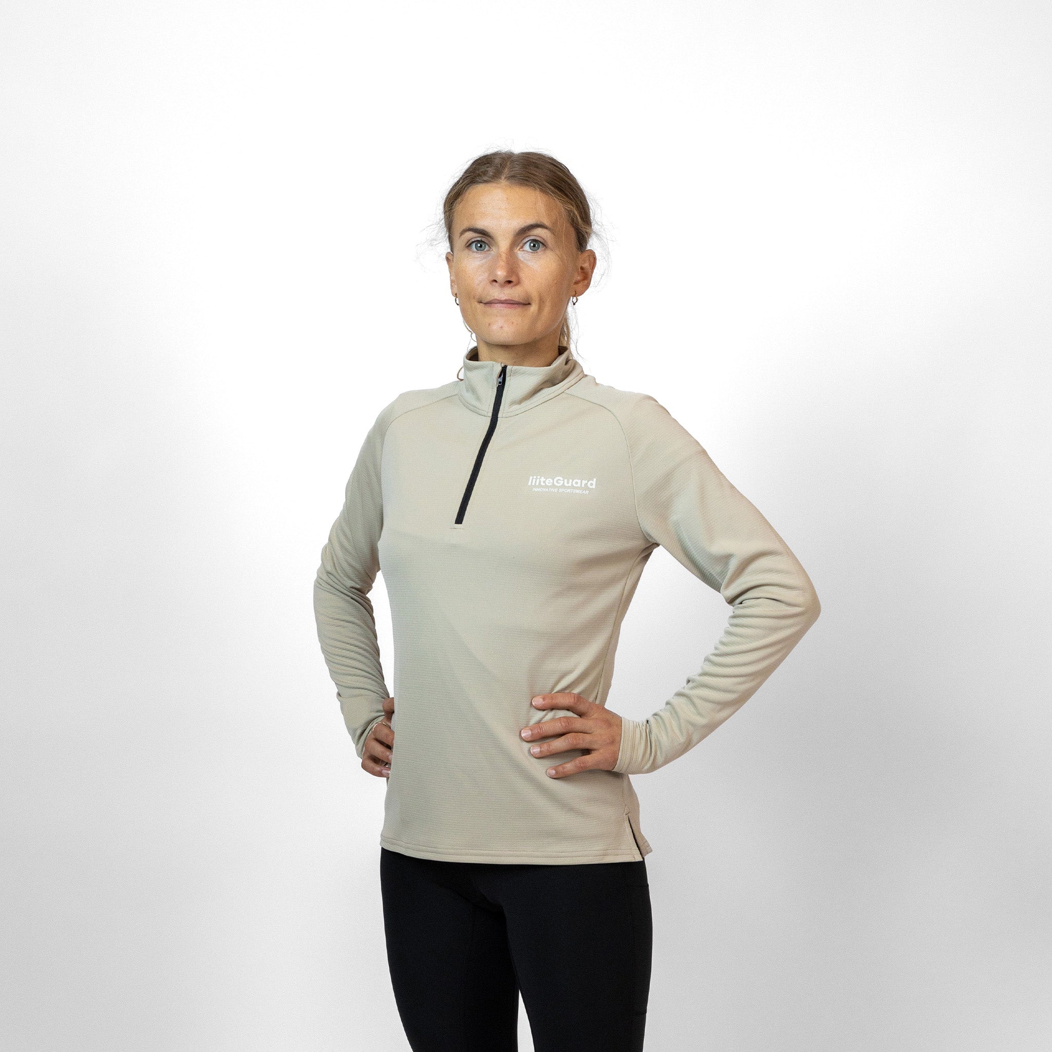 liiteGuard GROUND-TECH 1/4 ZIP SHIRT (WOMEN) Zippers Beige