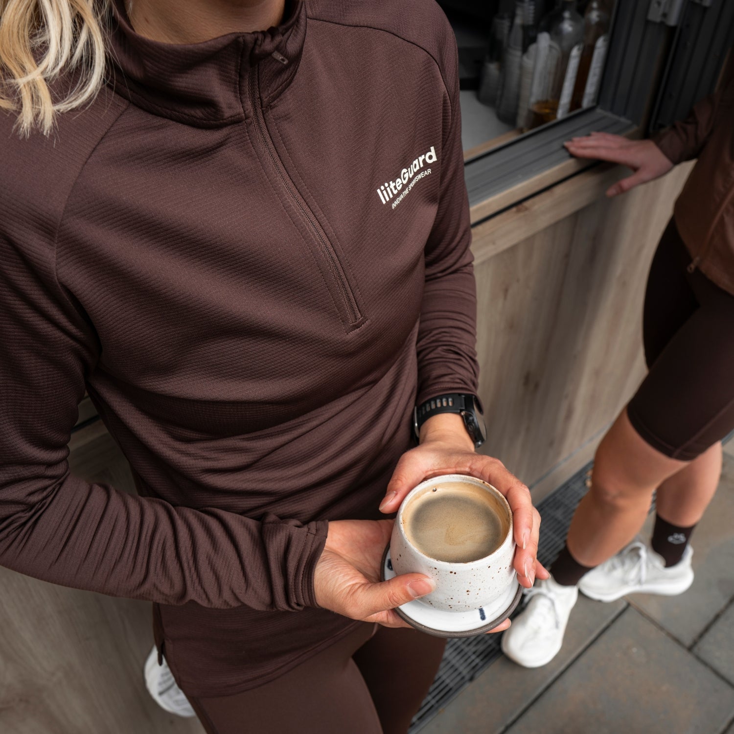 liiteGuard GROUND-TECH 1/4 ZIP SHIRT (WOMEN) Zippers Coffee Bean