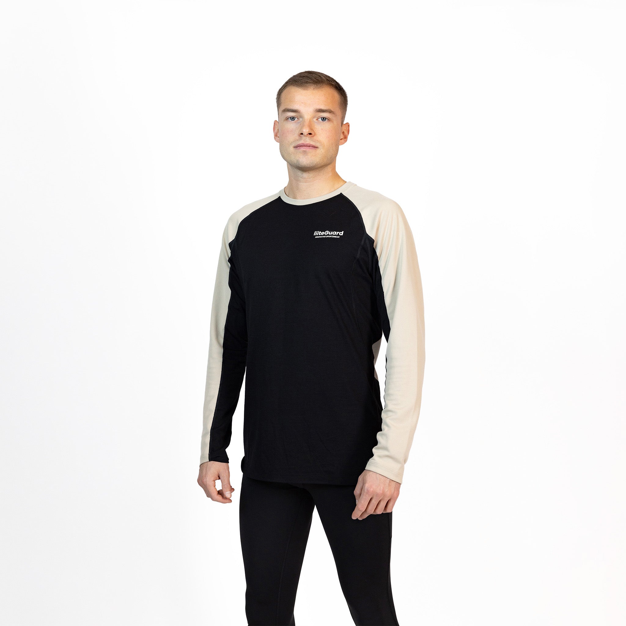 liiteGuard MERINO HYBRID BASELAYER LS (MEN) Baselayer Black/Sand