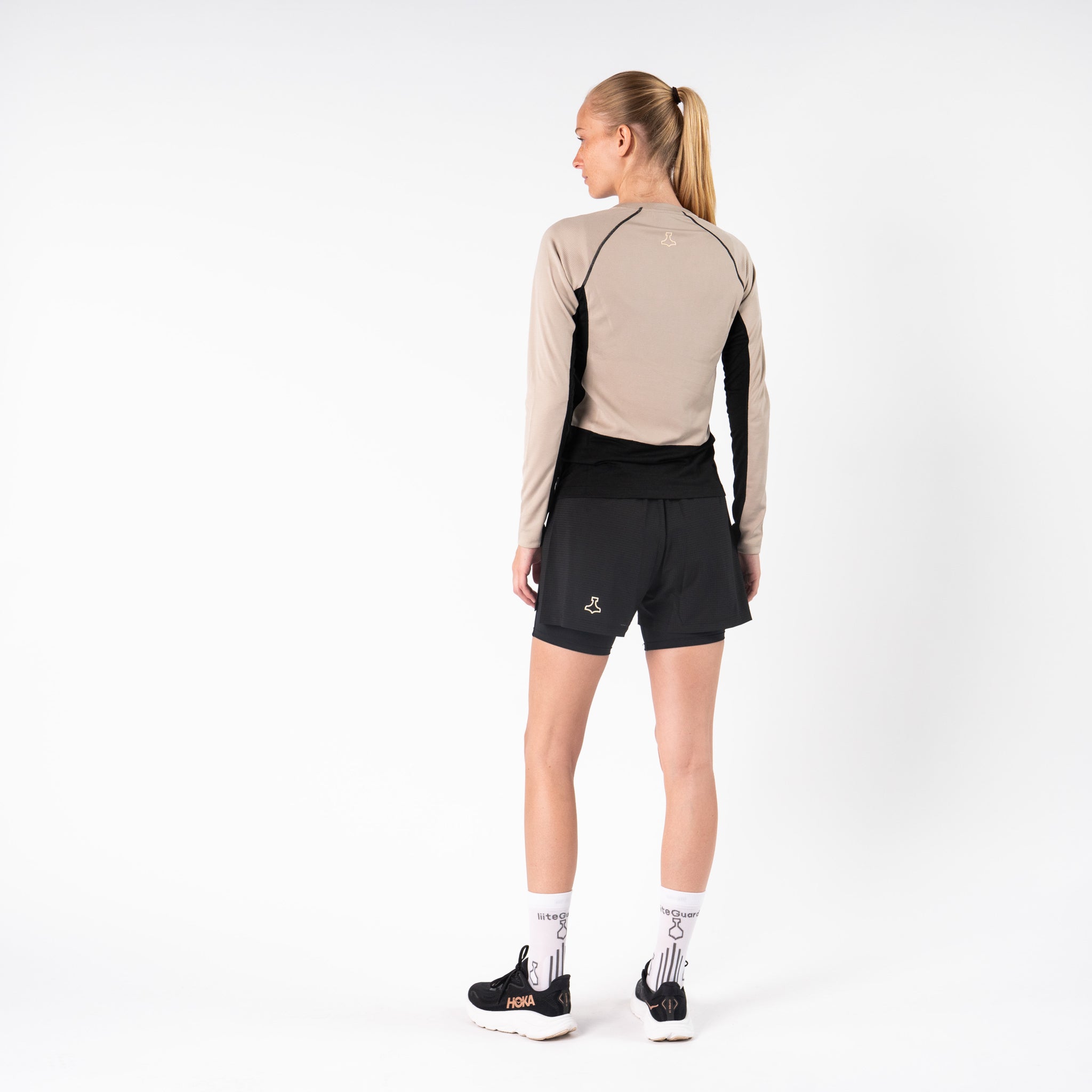 liiteGuard MERINO HYBRID LONG SLEEVE (WOMEN) Long Sleeve T-shirts Black/Sand