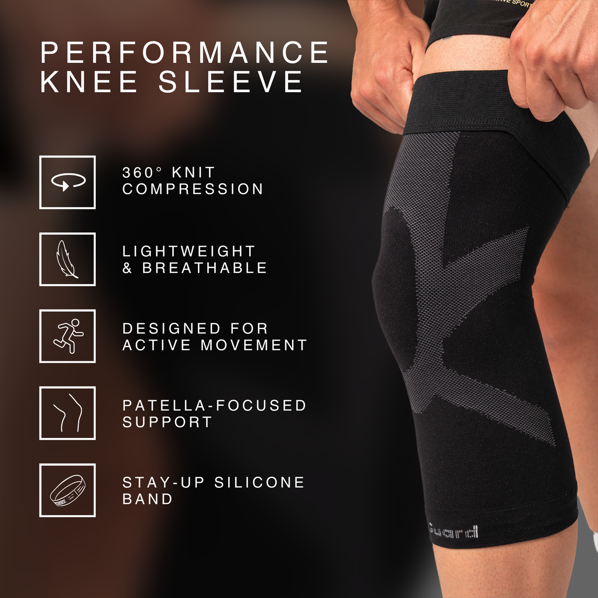 liiteGuard PERFORMANCE KNEE SLEEVE Accessories BLACK
