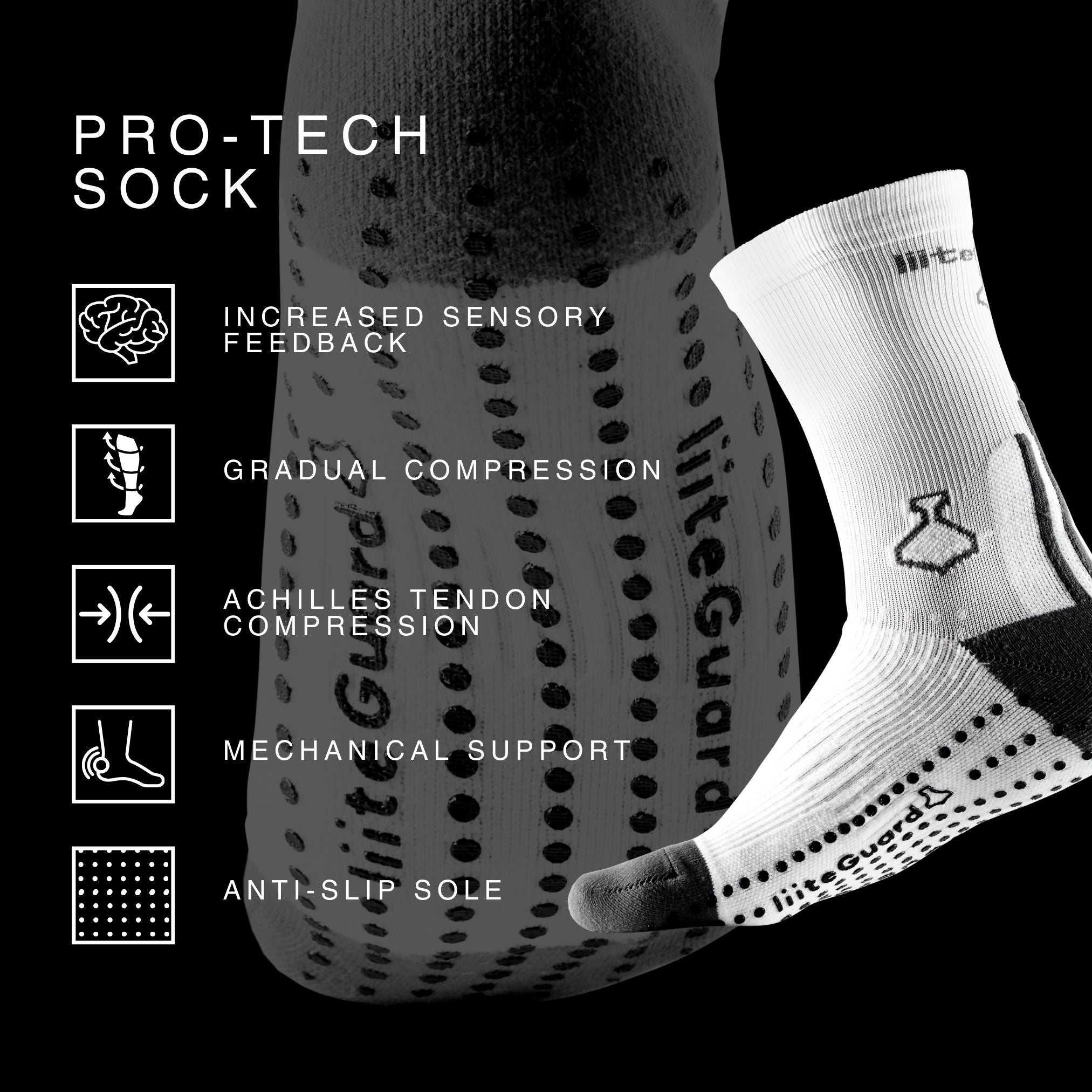 liiteGuard PRO-TECH SOCK Medium socks WHITE