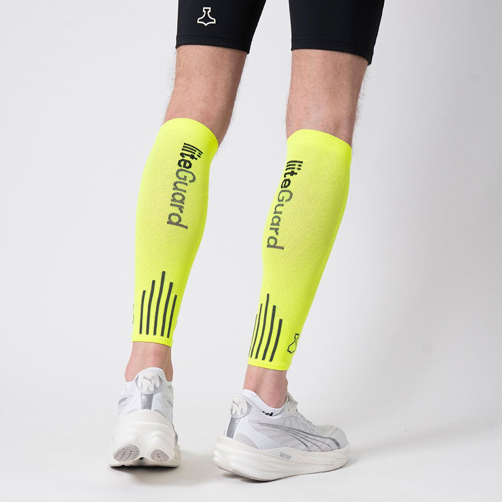 liiteGuard SHIN-TECH COMPRESSION CALF SLEEVES Leg sleeve Neon Yellow