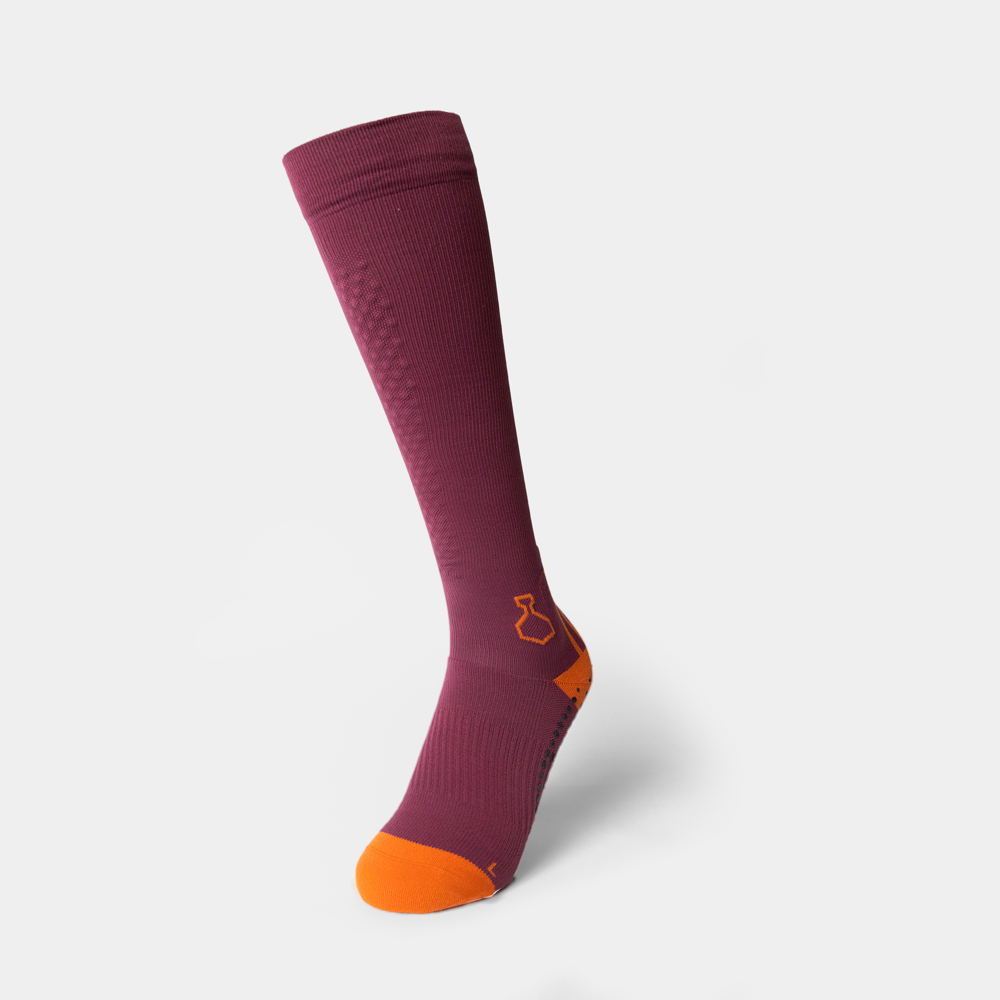 liiteGuard SHIN-TECH GRIP RUNNING SOCK Long socks Bordeaux