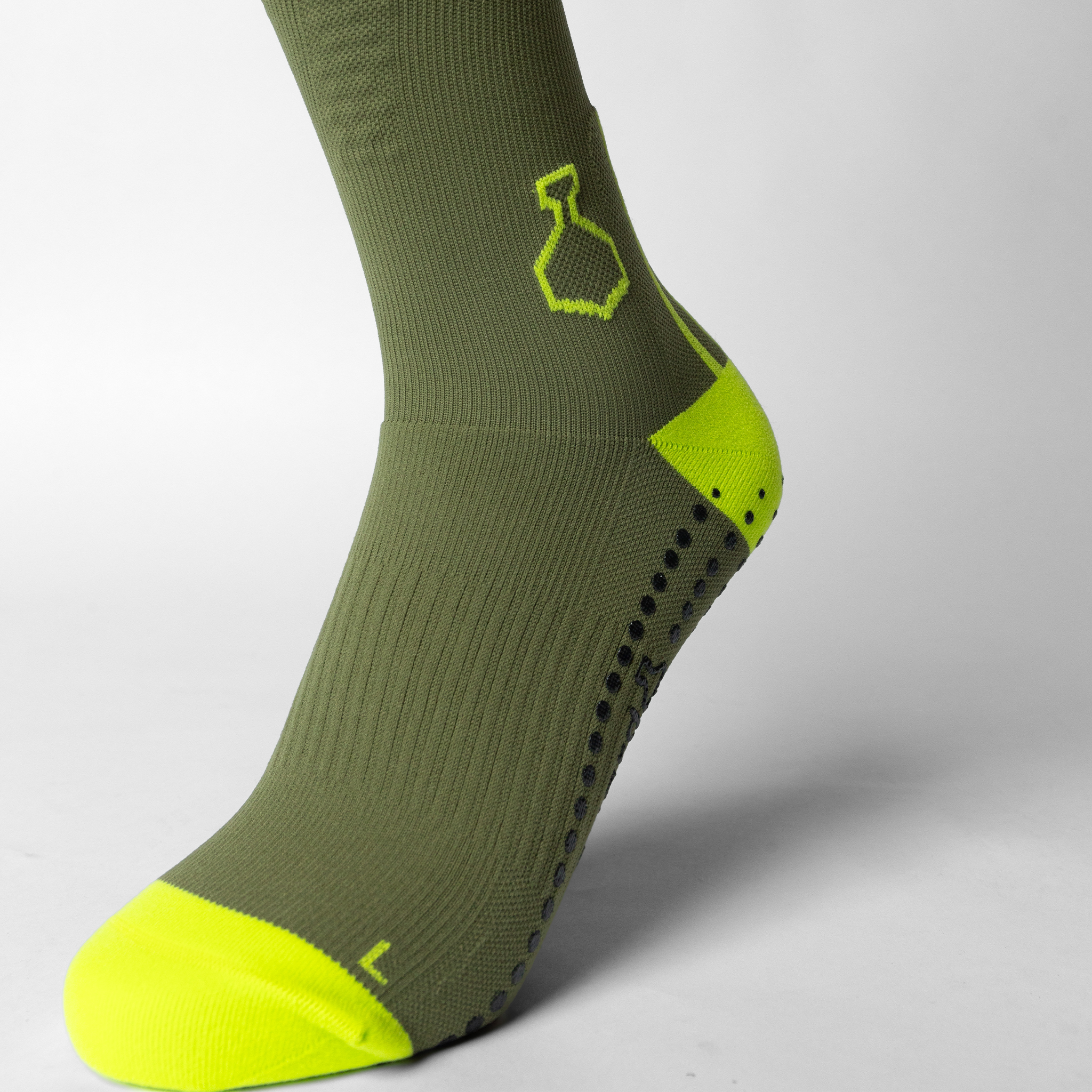 liiteGuard SHIN-TECH GRIP RUNNING SOCK Long socks Dusty Green