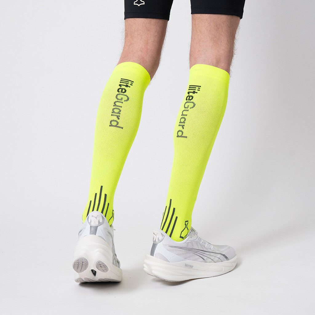 liiteGuard SHIN-TECH GRIP RUNNING SOCK Long socks Neon Yellow