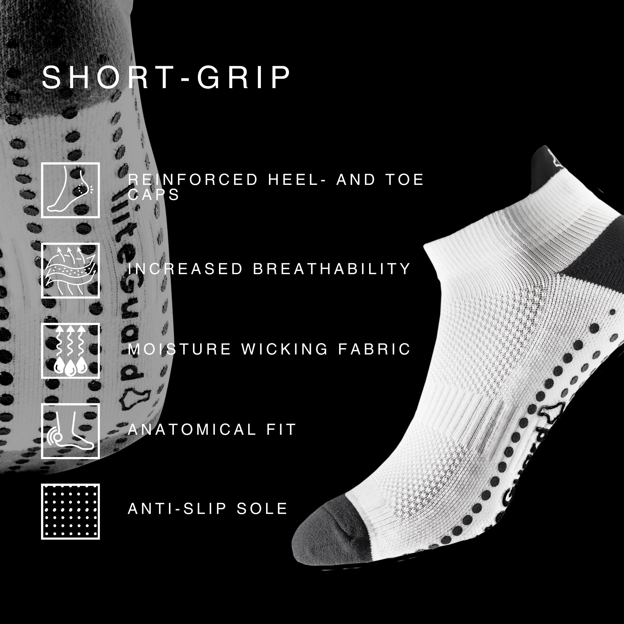 Liiteguard SHORT-GRIP SOCK Short socks WHITE