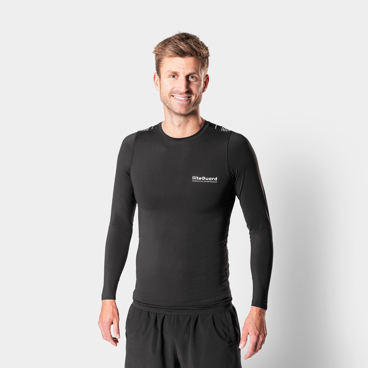 liiteGuard SPINE-TECH BASELAYER LS (MEN) Baselayer BLACK