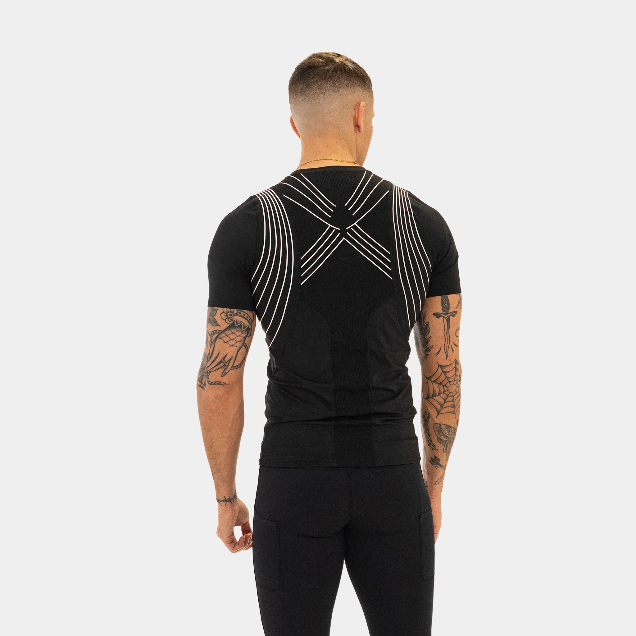 liiteGuard SPINE-TECH BASELAYER SS (MEN) Baselayer BLACK
