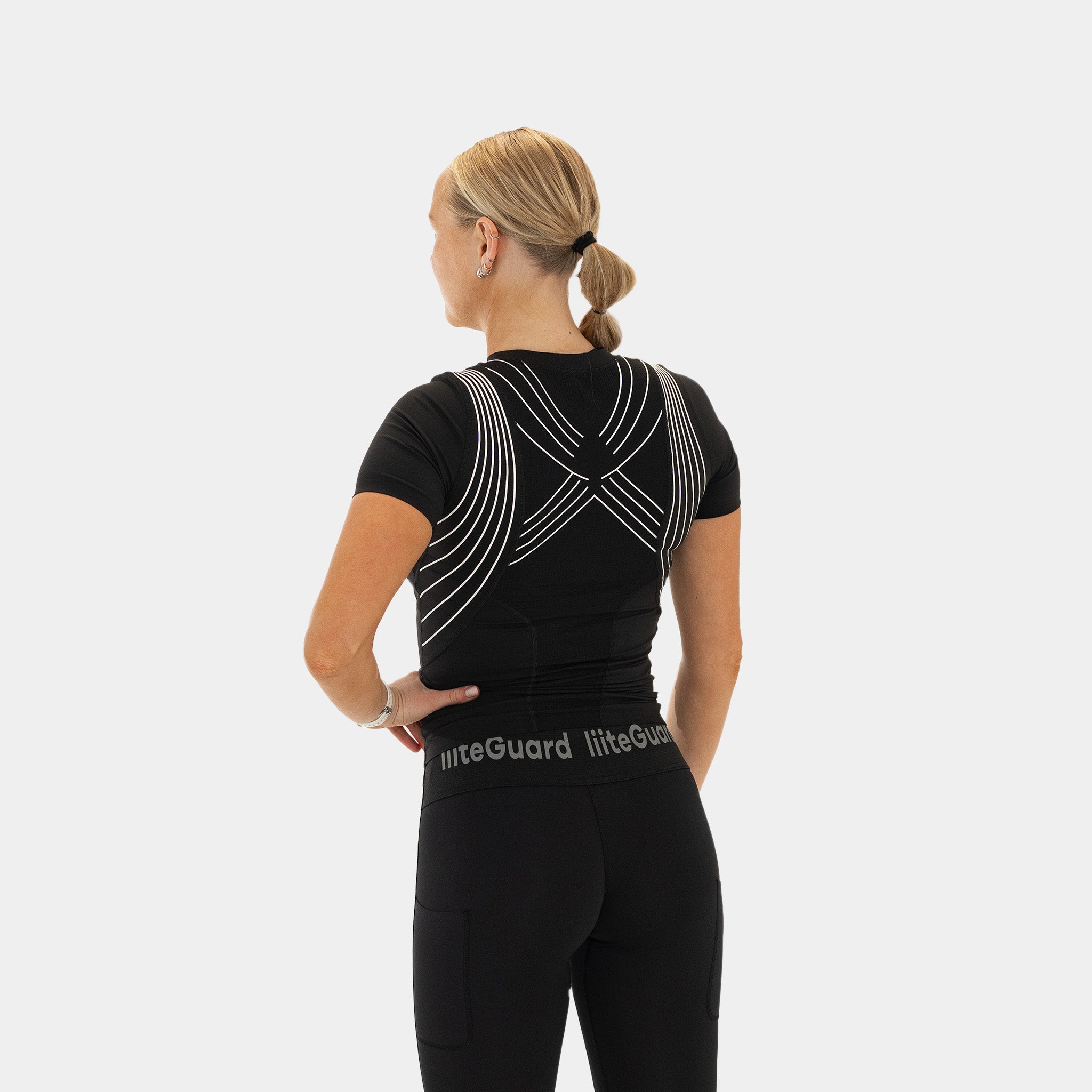 liiteGuard SPINE-TECH BASELAYER SS (WOMEN) Baselayer BLACK